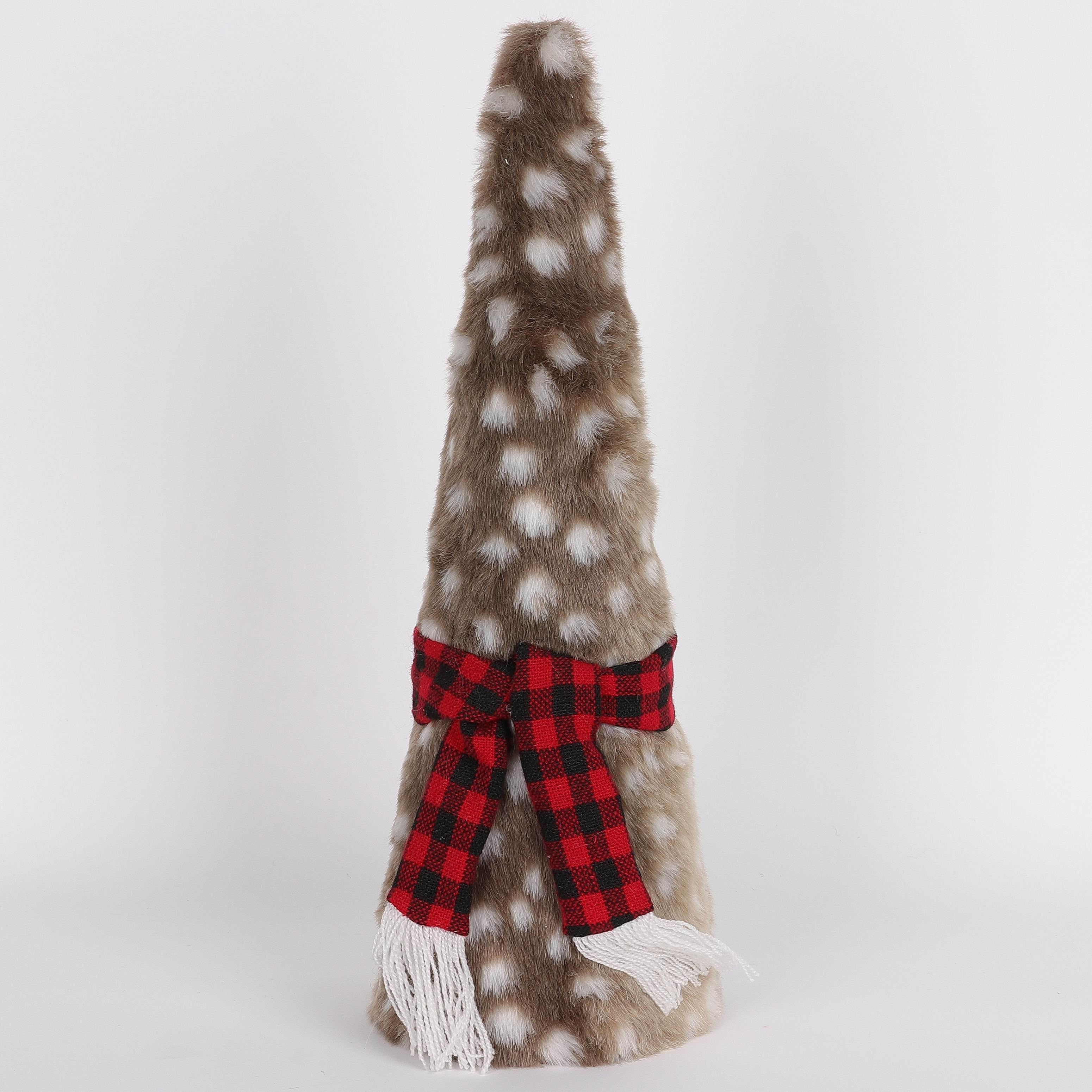 5 X 5 X 16"H ANIMAL PRINT CONE W/PLAIDS BOW DECOR