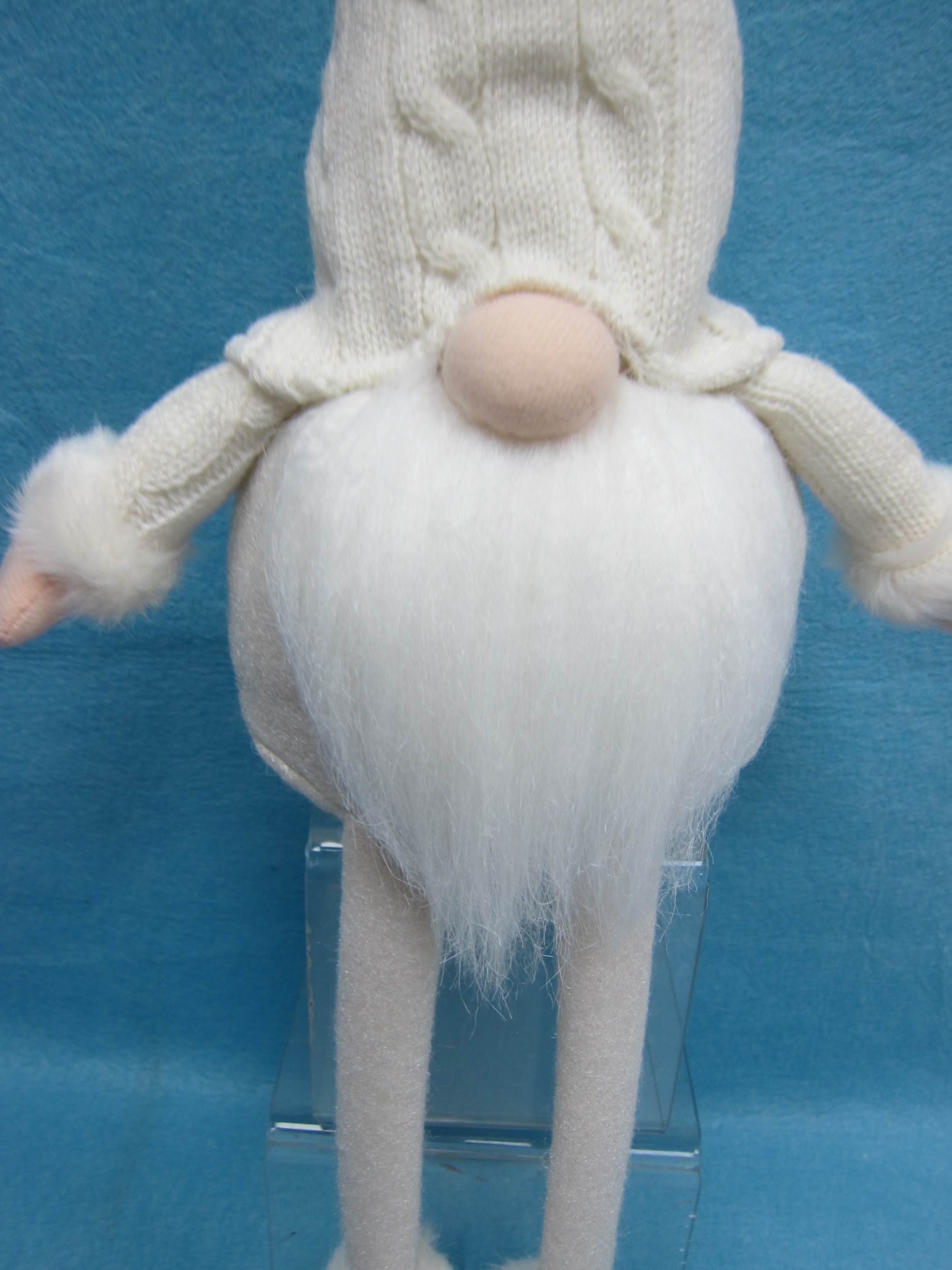 21" White Fabric Shelf Sitter Gnome
