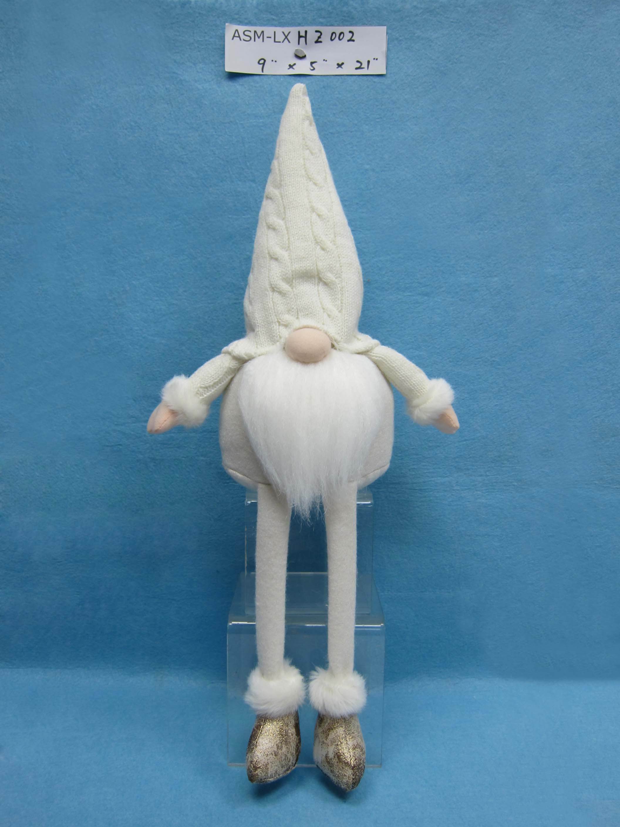 21" White Fabric Shelf Sitter Gnome