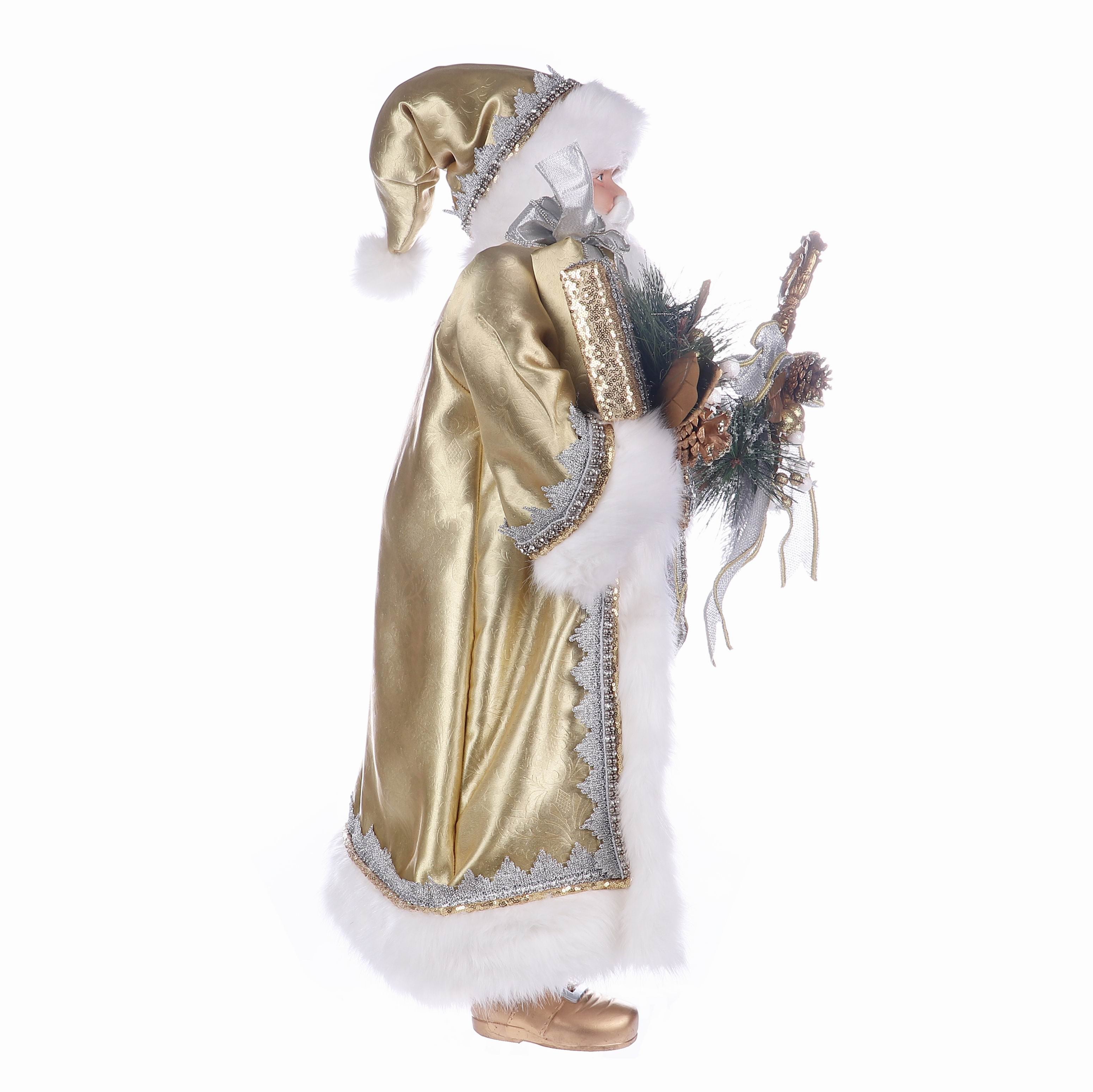 20 X 12 X 36"H SILVER / GOLD SUITS SANTA