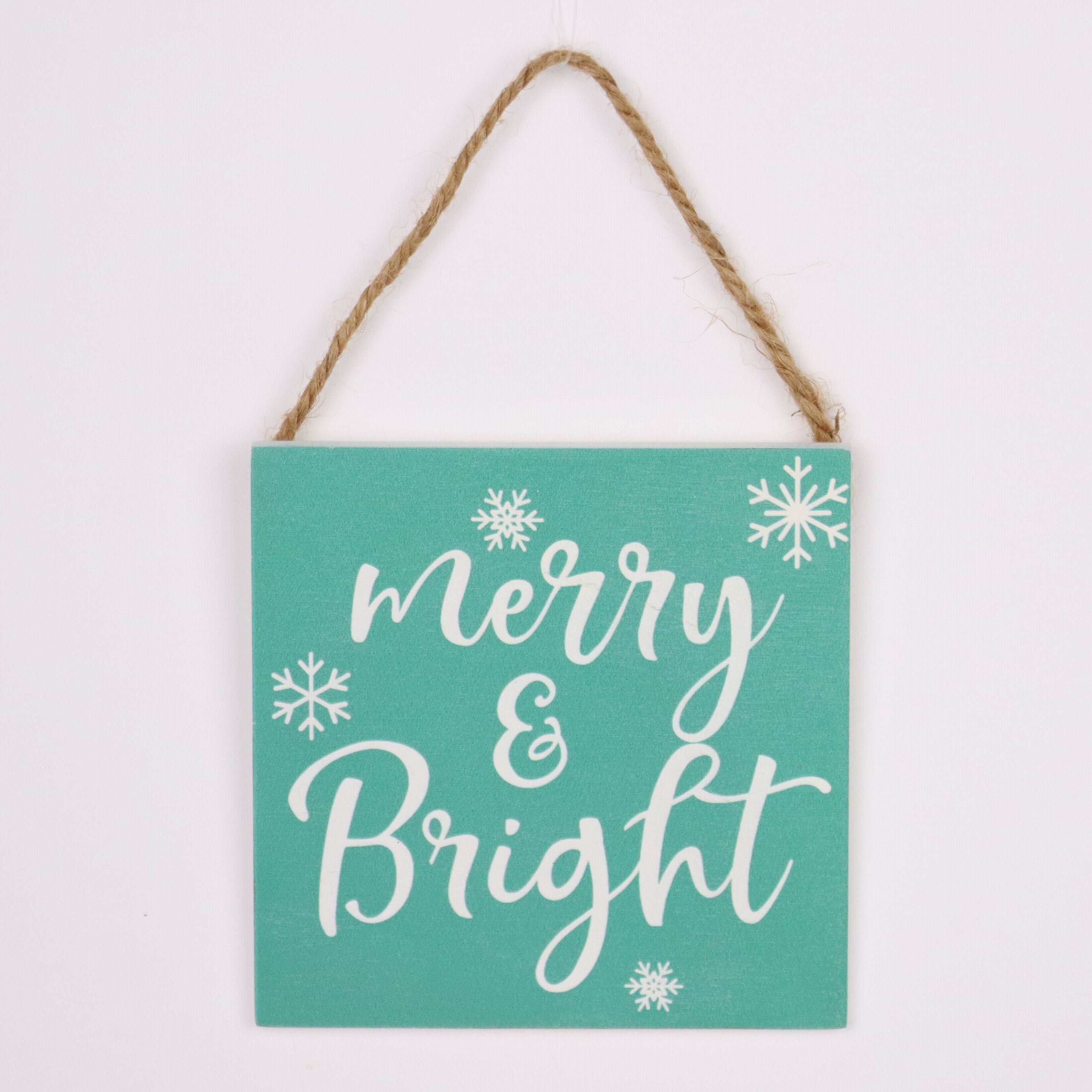 "Merry & Bright" wall hang signage