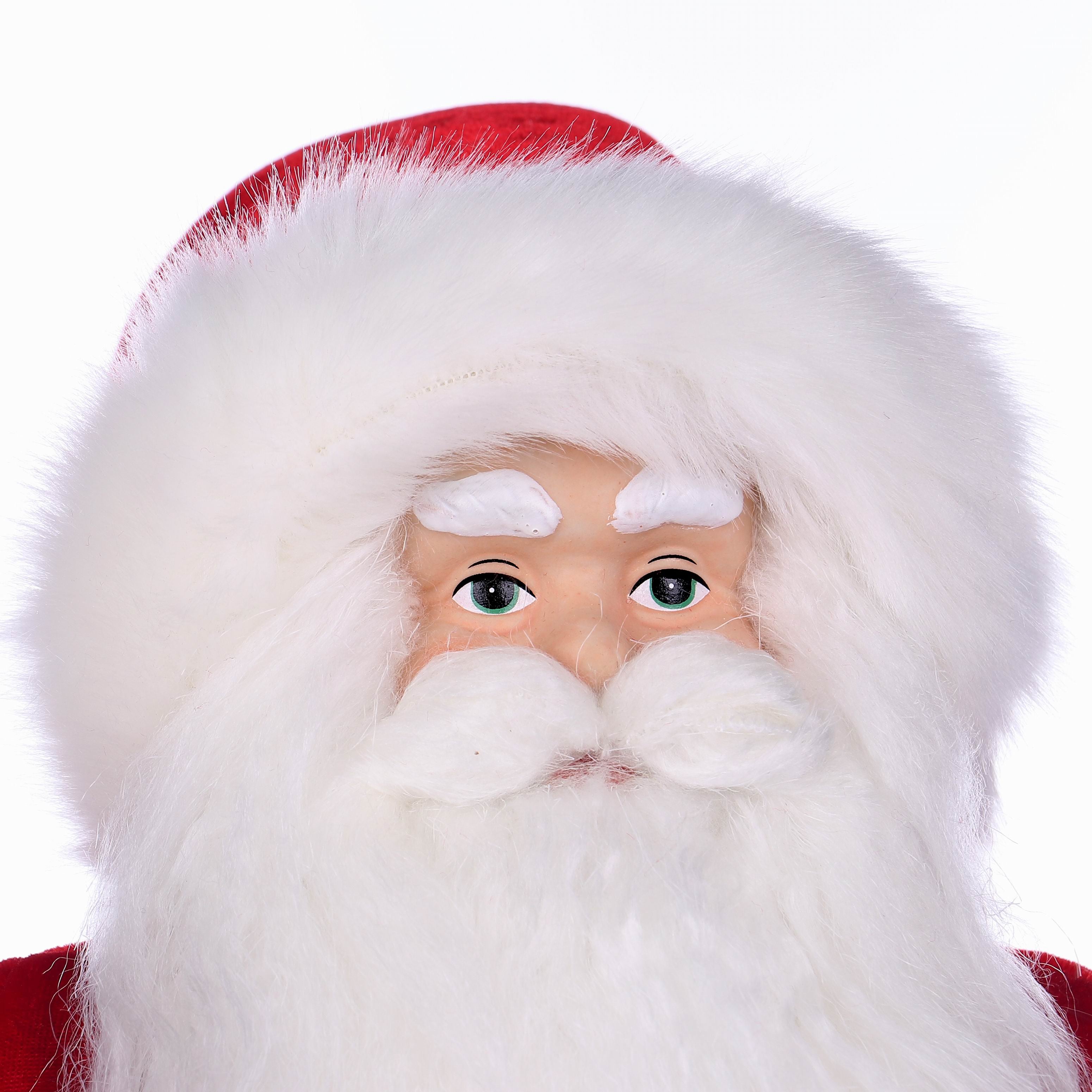 10 X 7 X 18"H SANTA IN RED SANTA SUITS W/POM POM