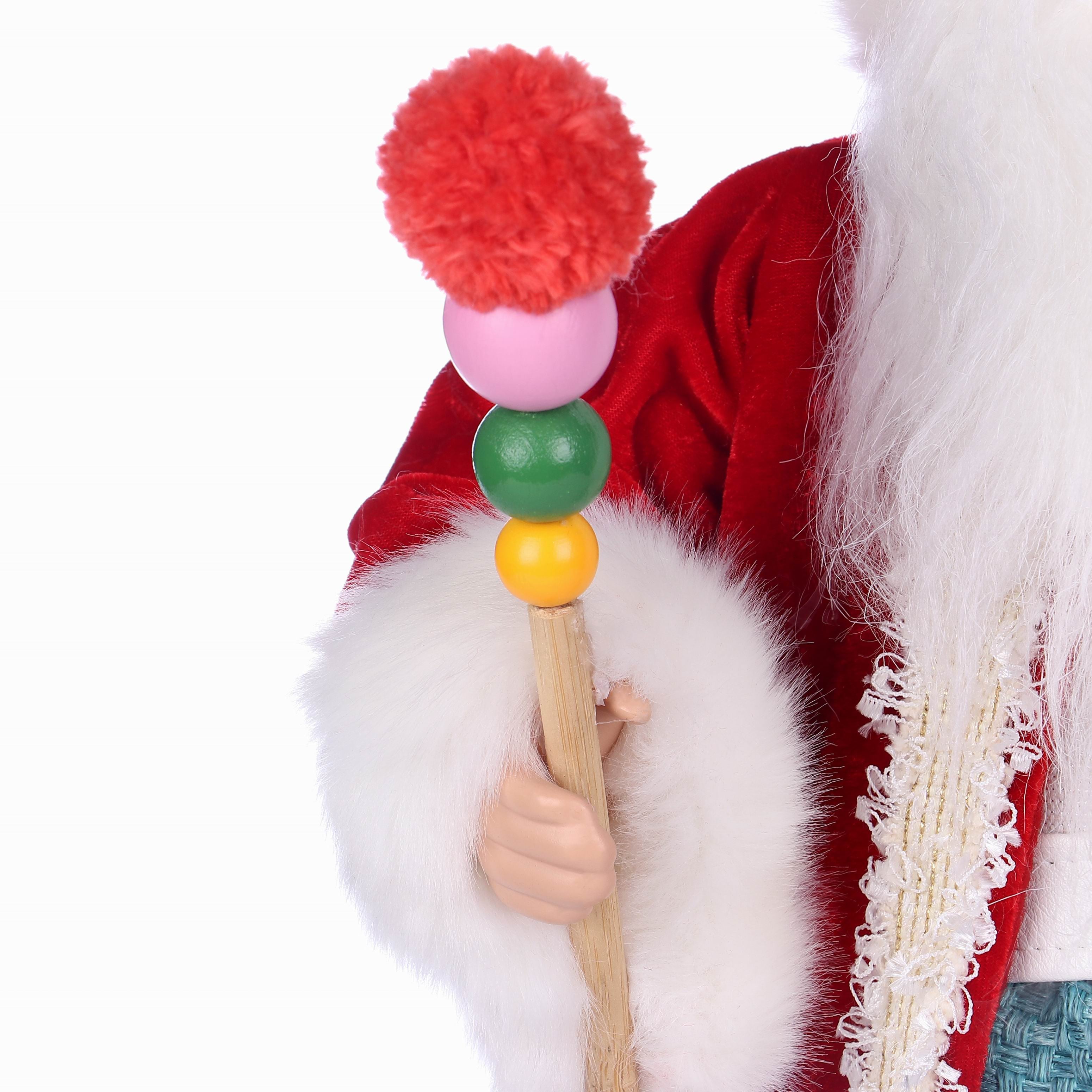 10 X 7 X 18"H SANTA IN RED SANTA SUITS W/POM POM