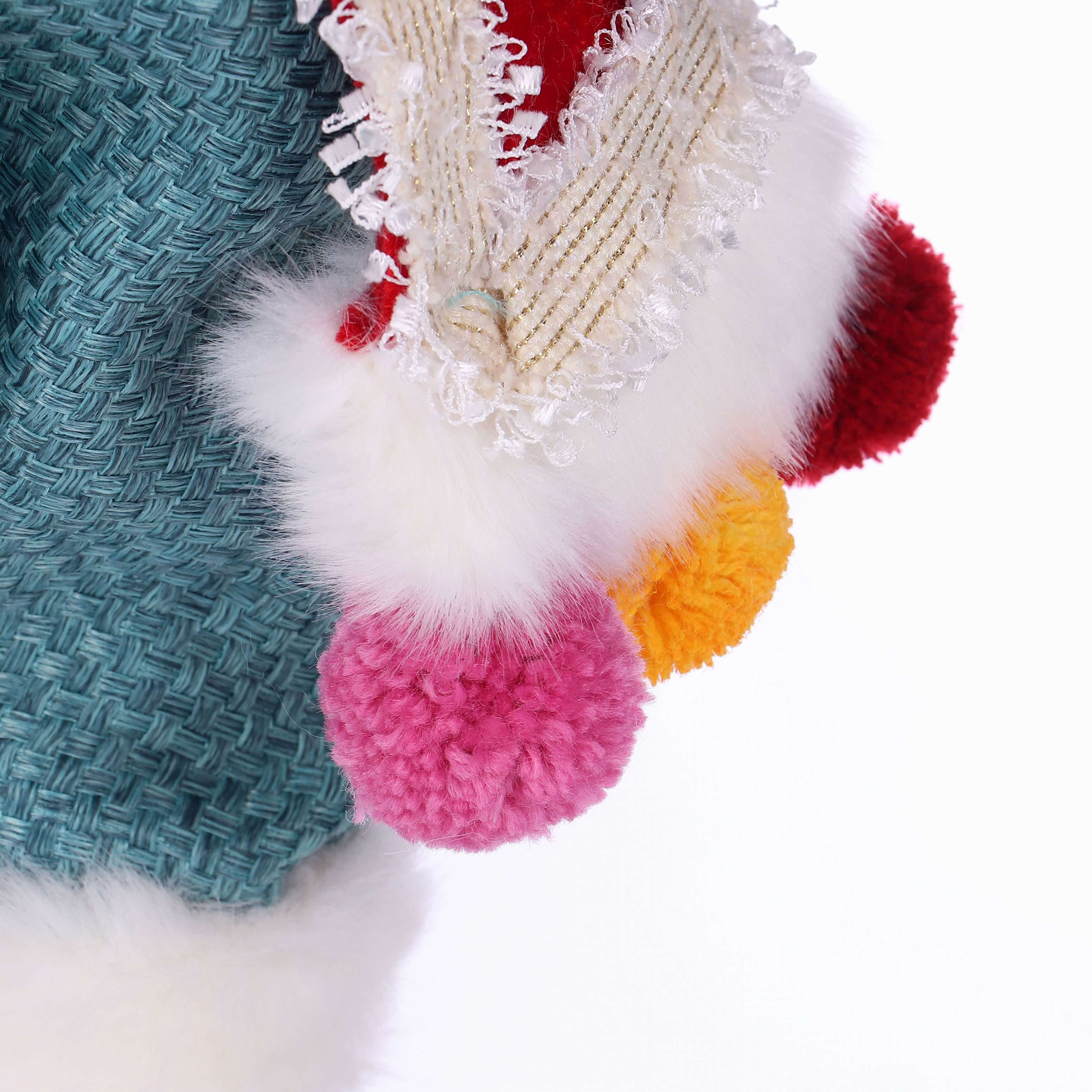 10 X 7 X 18"H SANTA IN RED SANTA SUITS W/POM POM