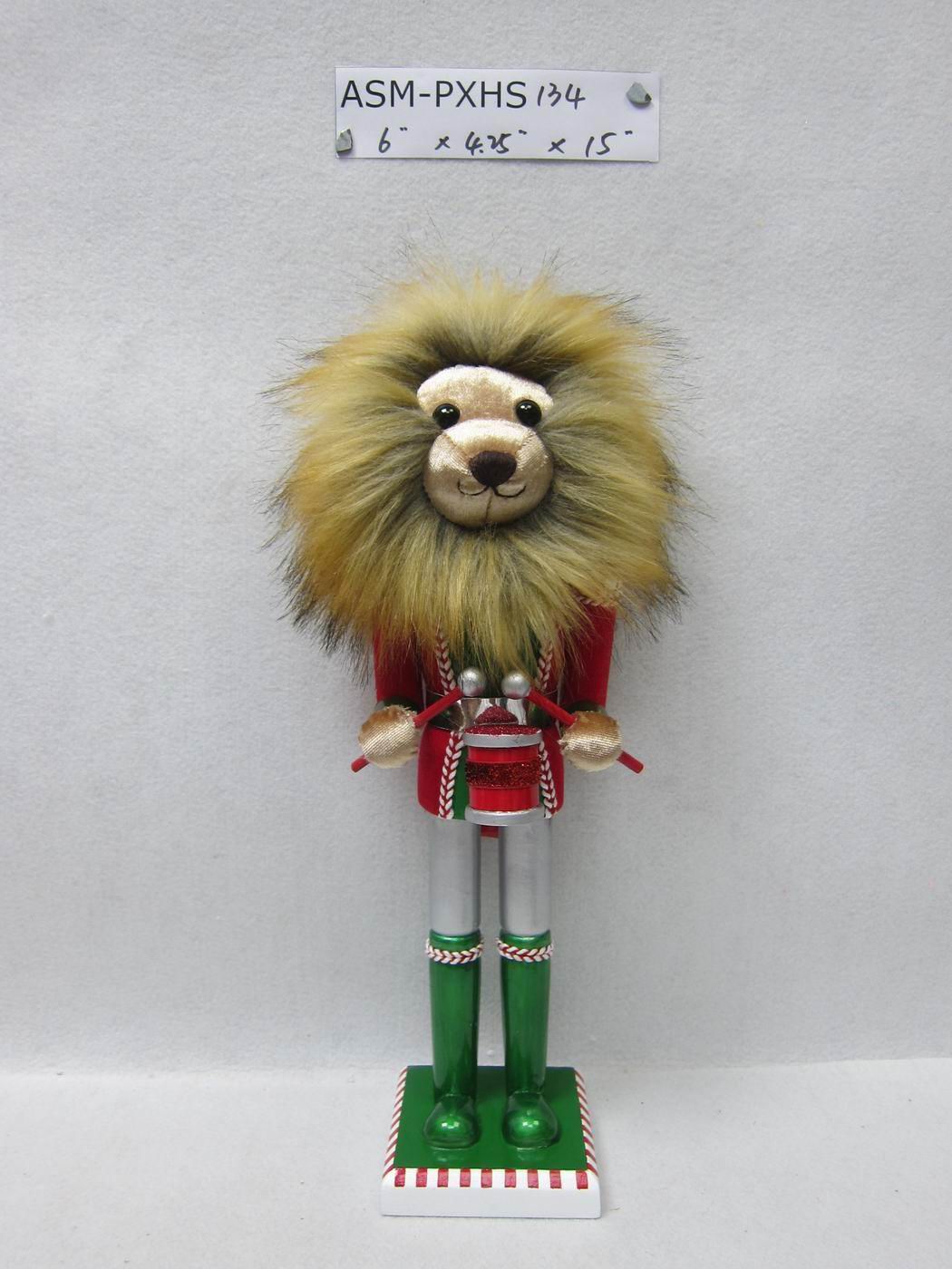 15" Wooden Lion Nutcracker