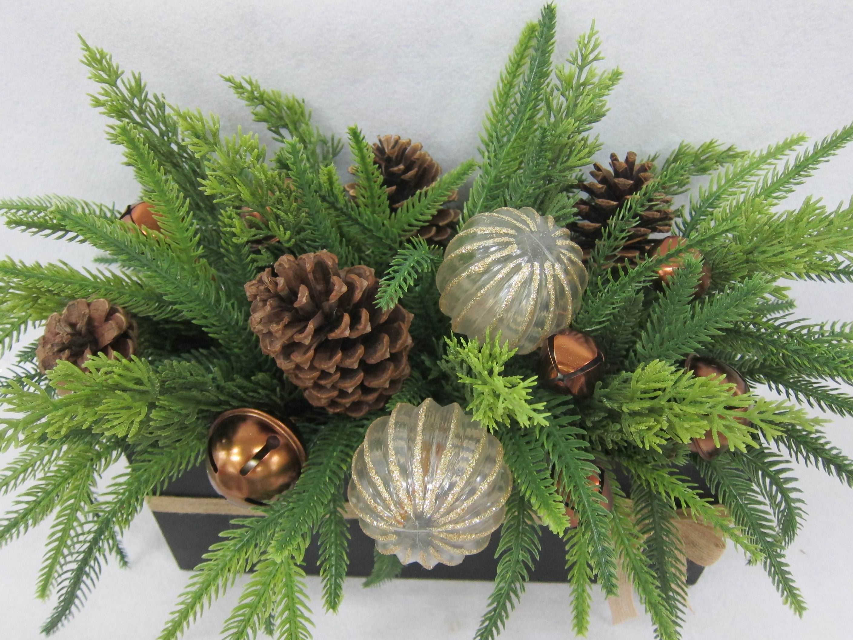 16" Floral Arrangements with Cones Table Top Centerpiece