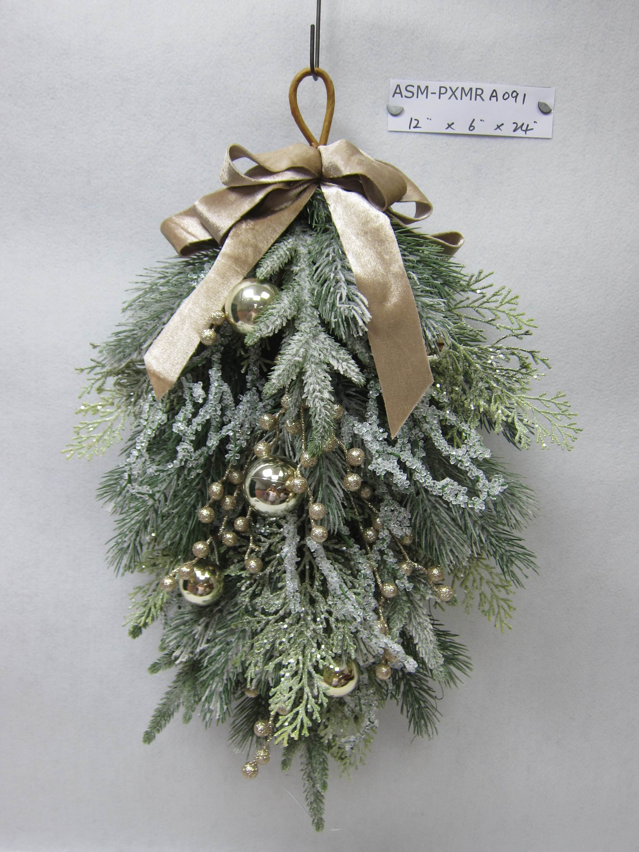 24"H Pine Needles Drop Frosted