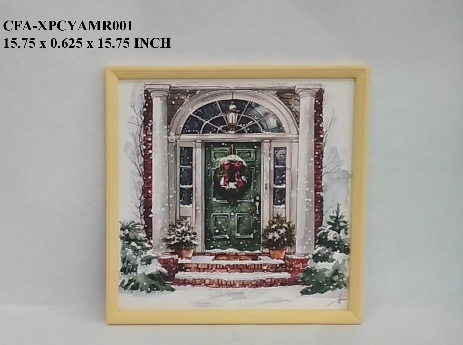 16" Hanging Wood Christmas Scene Frame