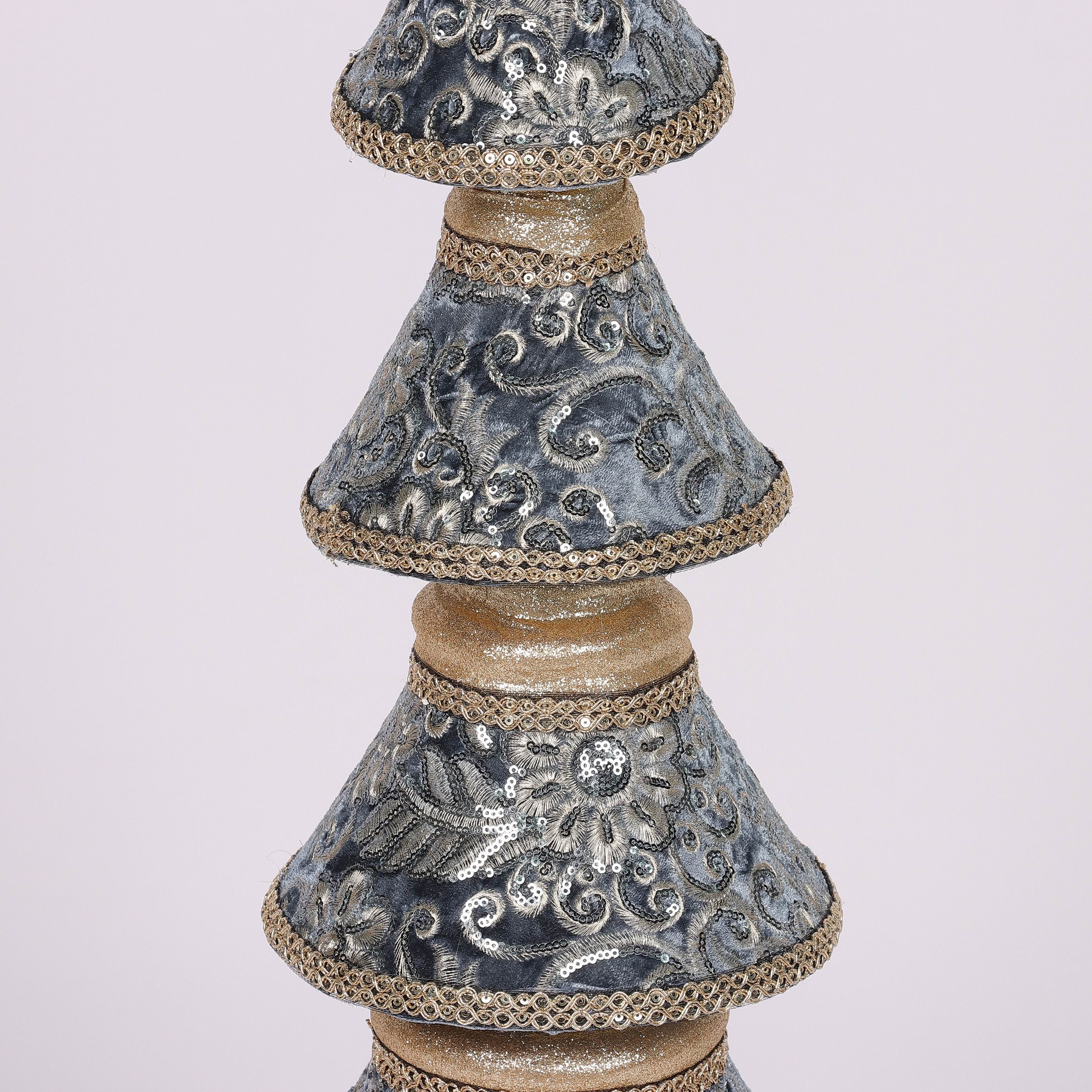 11 X 11 X 38.2"H BLUE/GOLD FINIAL TABLE TOP DECOR
