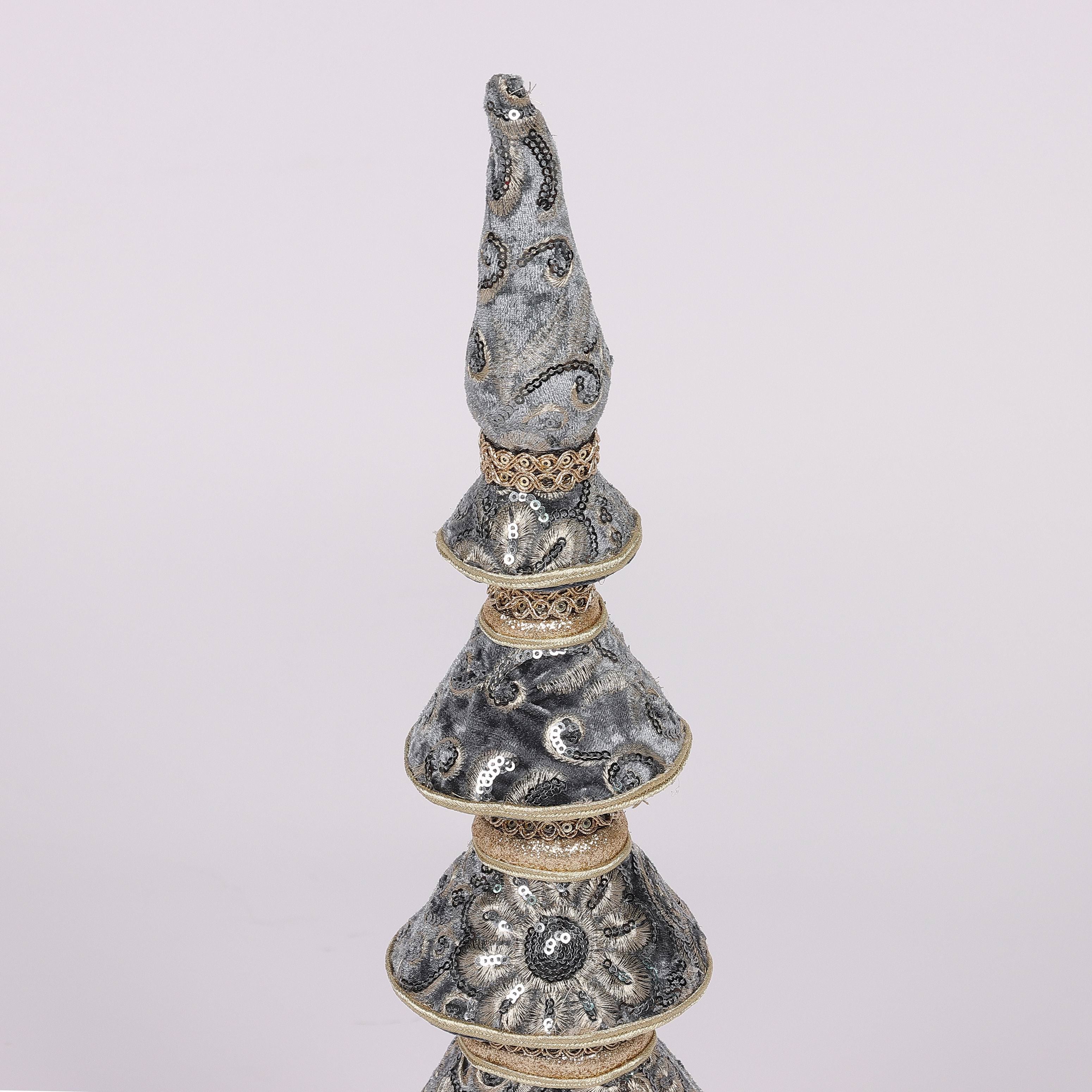 5.5 X 5.5 X 18.9"H BLUE/GOLD FINIAL TABLE TOP DECOR