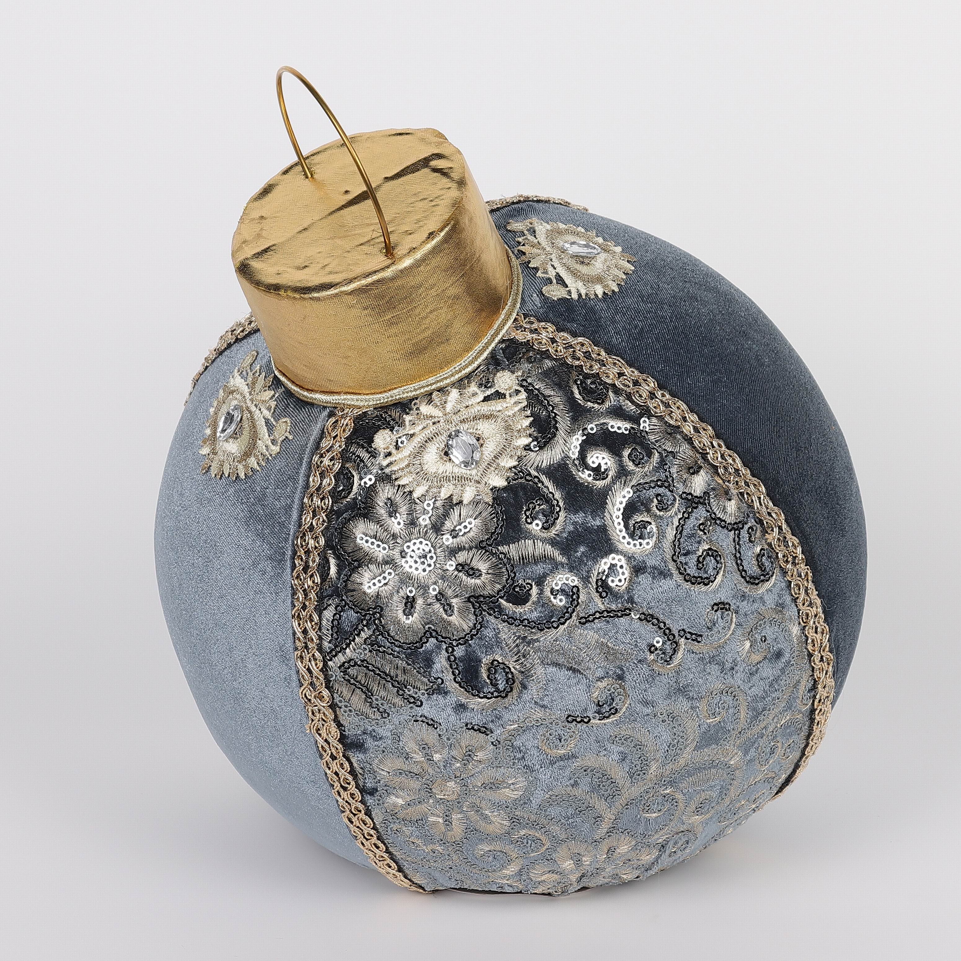 11 X 11 X 13.8"H BLUE ORNAMENT TABLE TOP DECOR