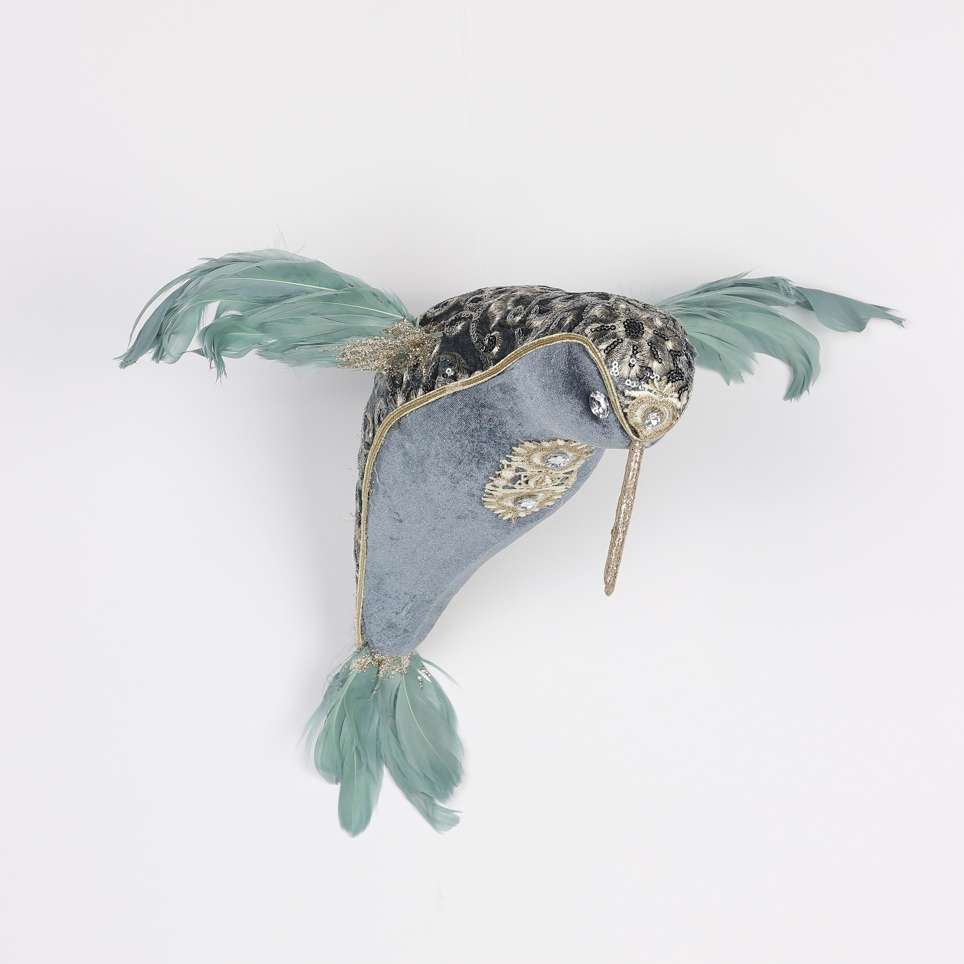 15.7 X 7.8 X 13.8"H BLUE HUMMINGBIRD HANGING DECOR