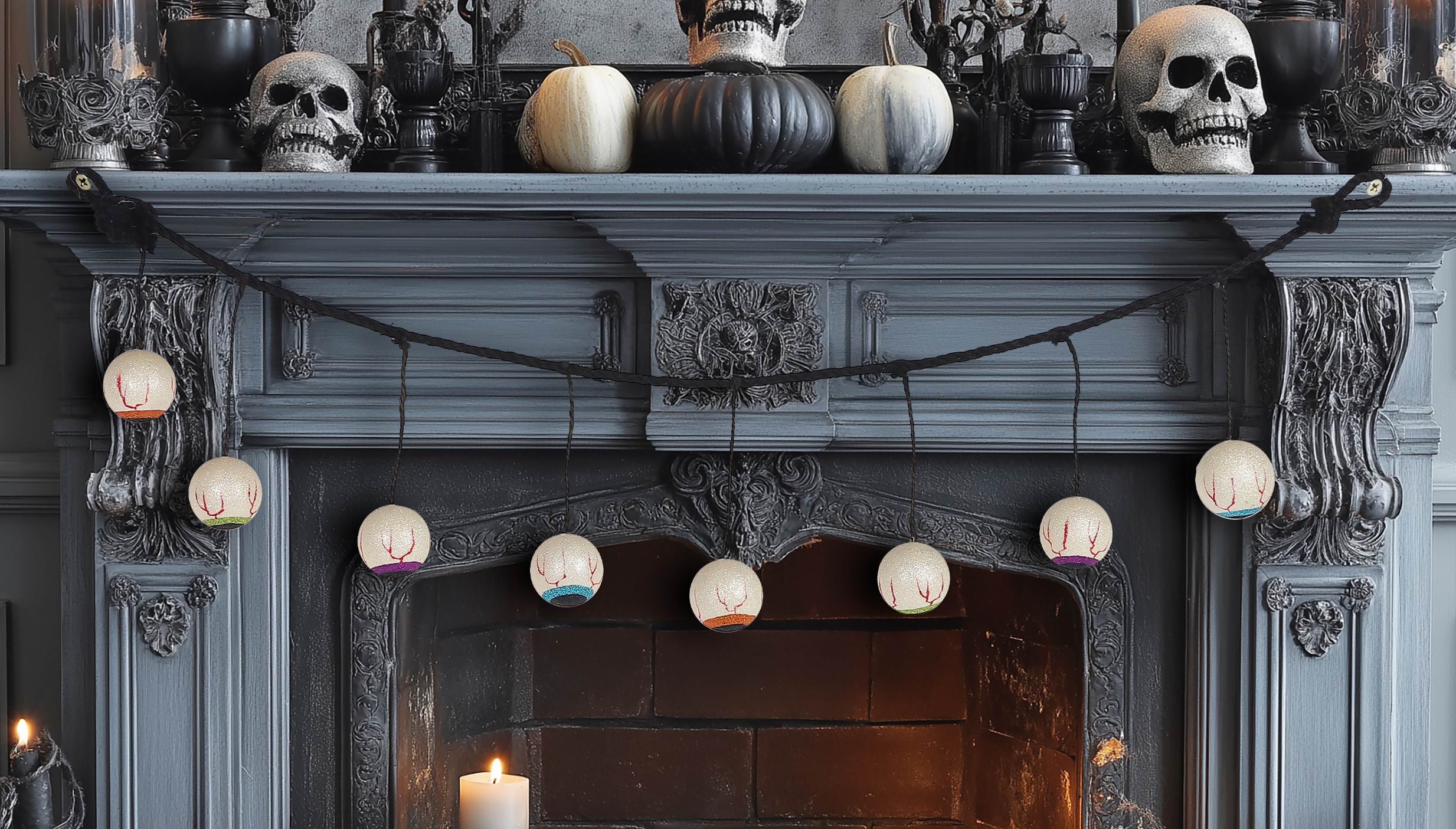 45"L. Halloween Eyes Long Garland