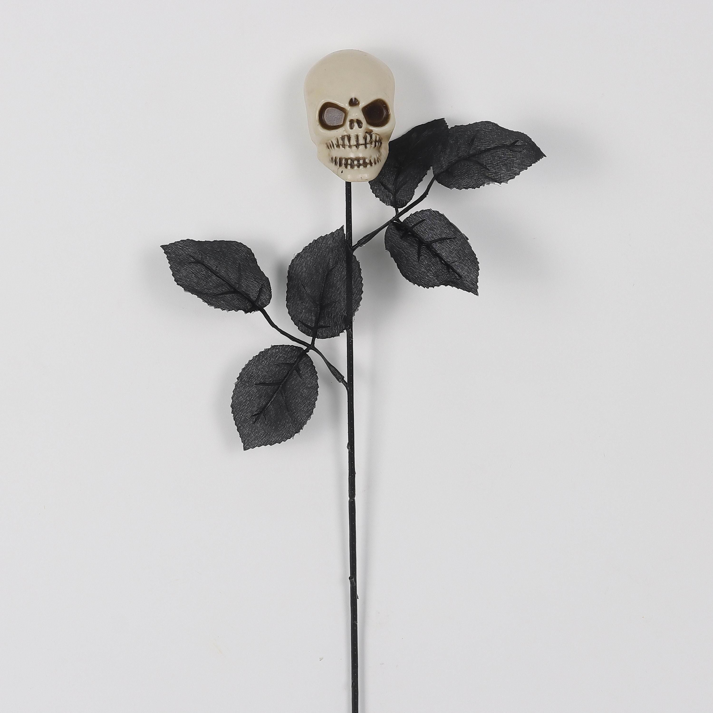15IN HALLOWEEN GLITTER ROSE