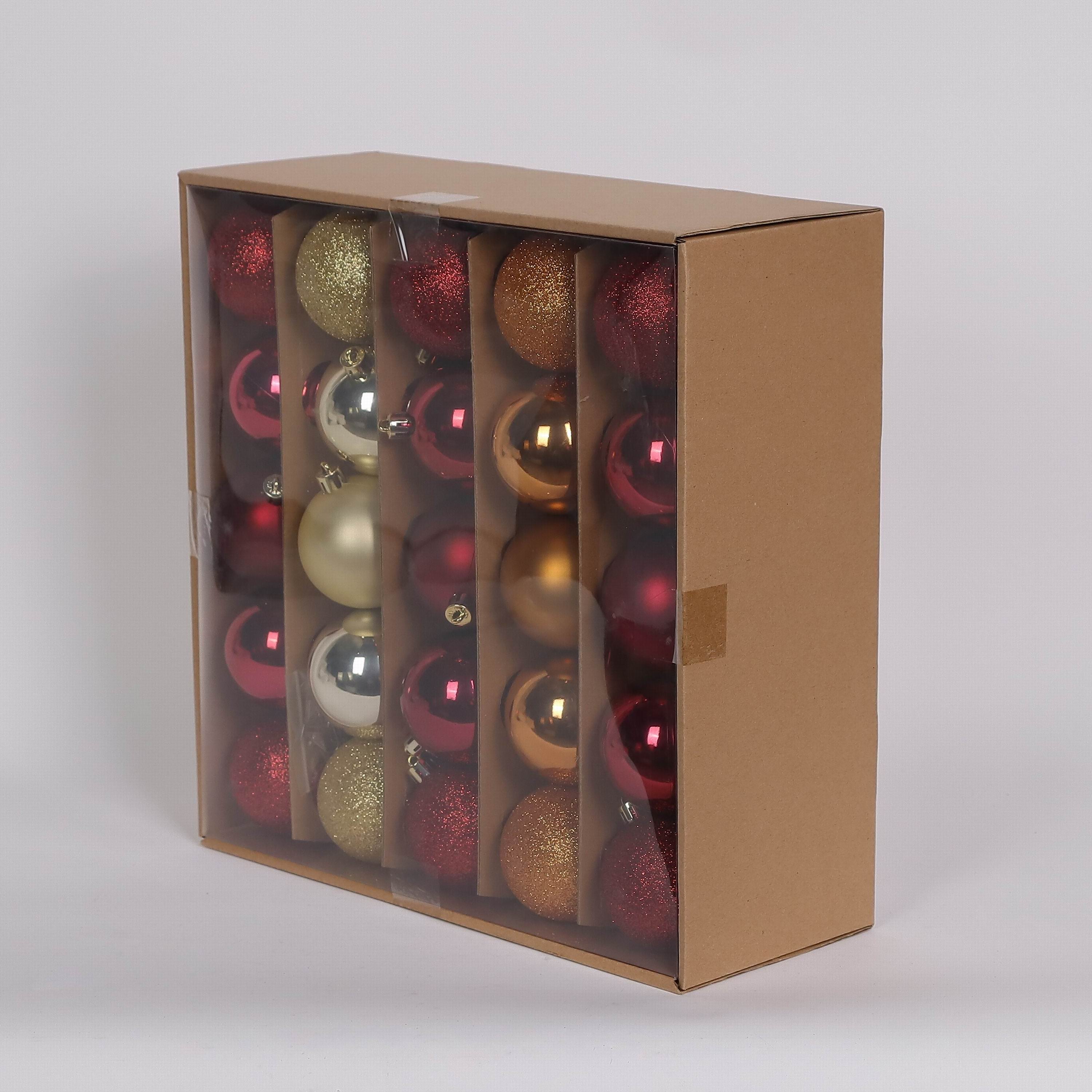 50 Shatterproof Ornaments box set - Red, Orange and Gold