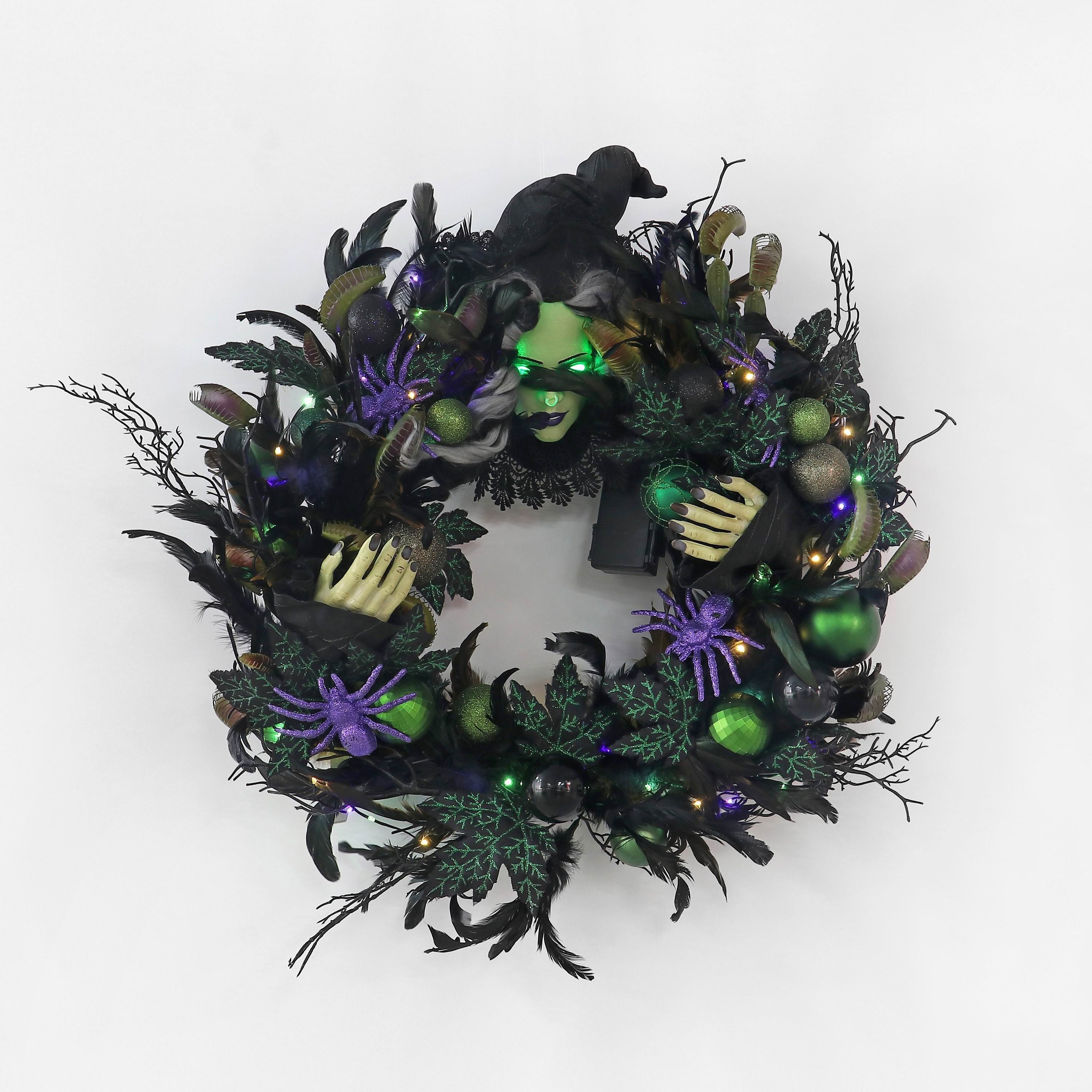 26" Prelit Witch Wreath
