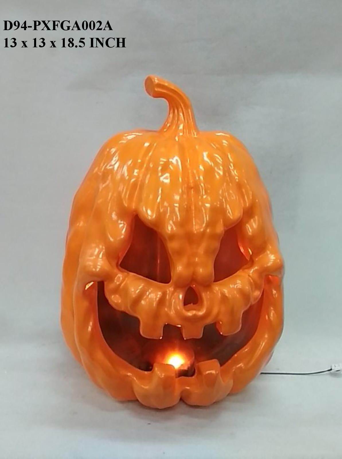 18.5"H. Halloween Table Top Lighted Orange Pumpkin