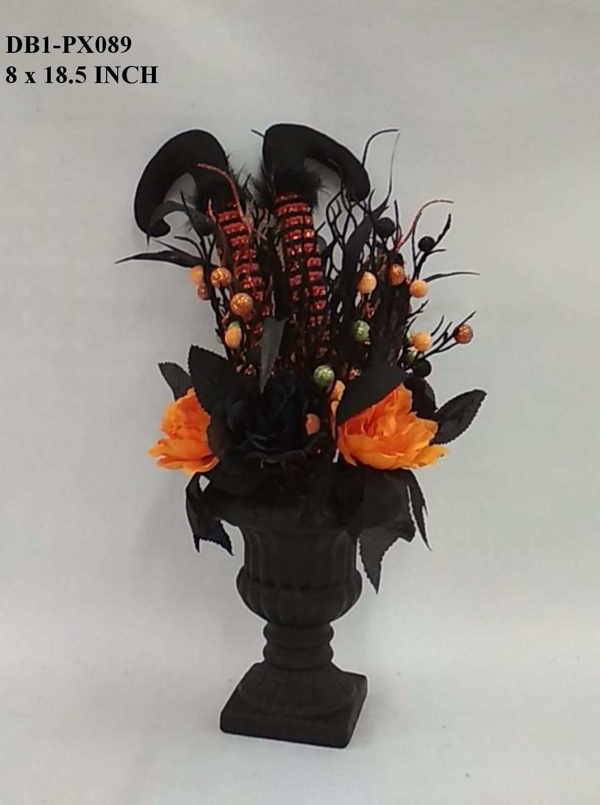 18" Halloween Table Top Floral Arrangement with Witch Feet