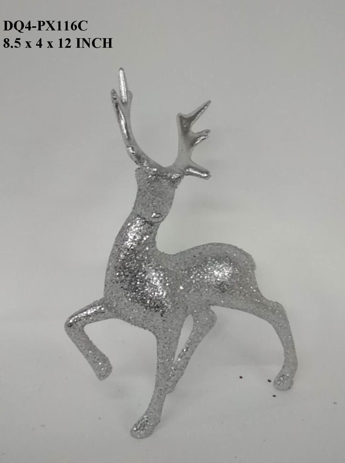 12" Silver Standing Reindeer