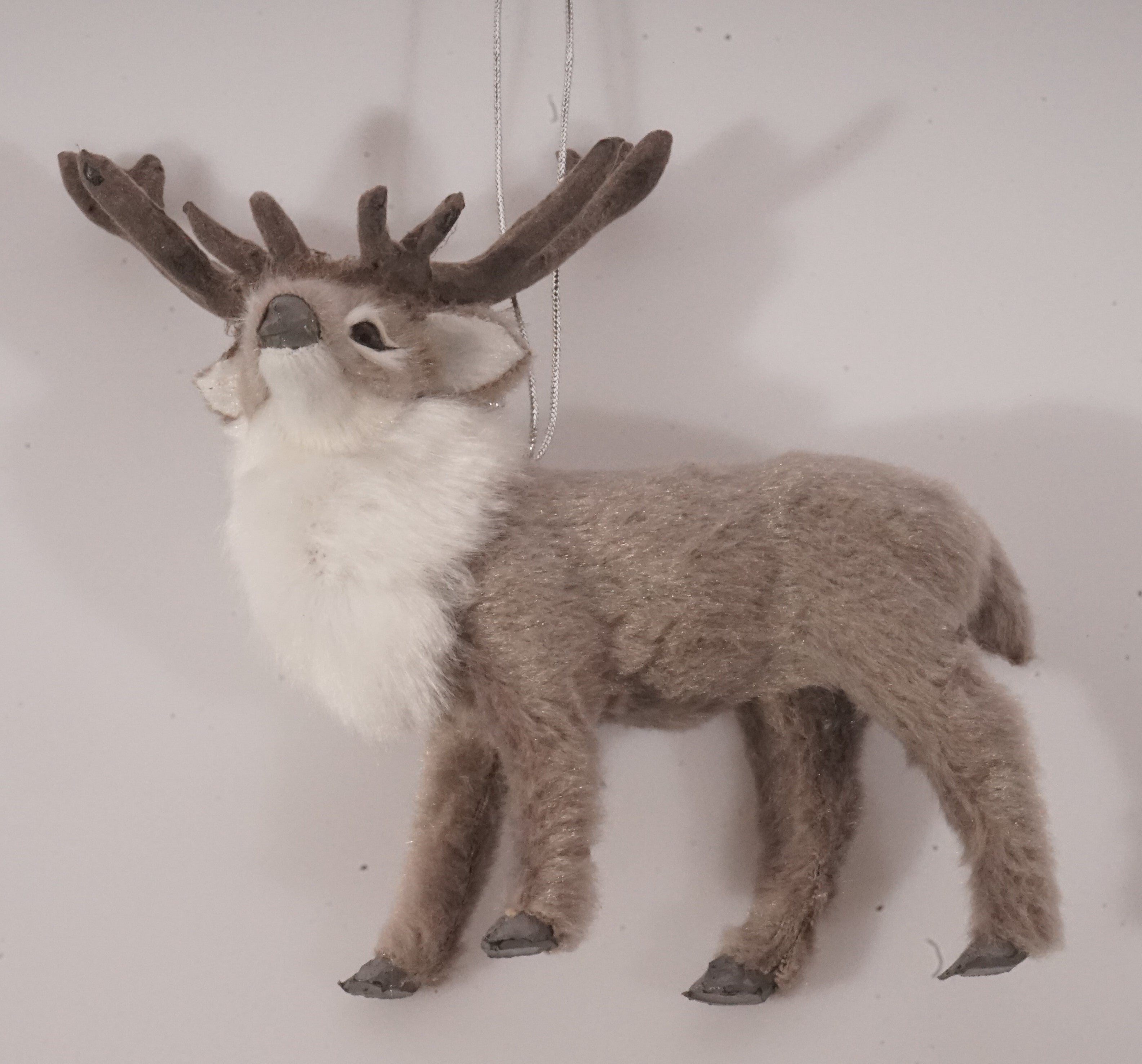 4.5” HT. Faux Fur Buck Animal Ornament