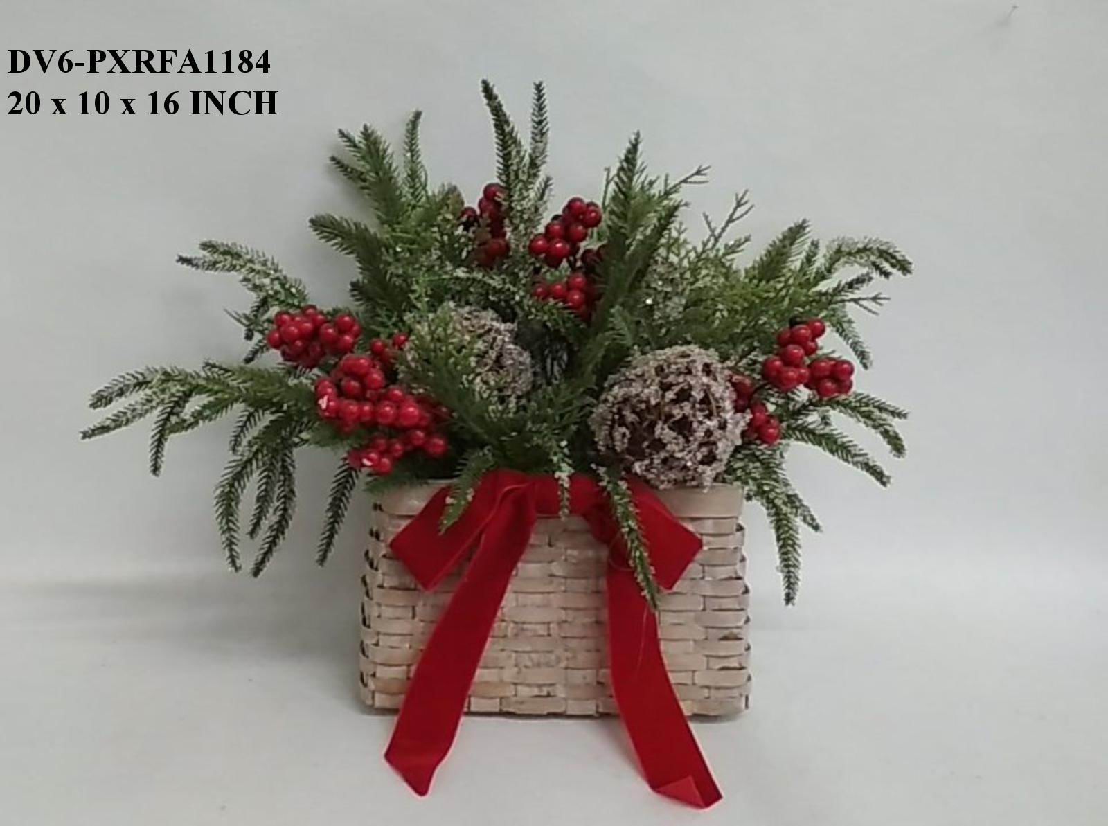 16"H. Christmas Table Top Floral Arrangements