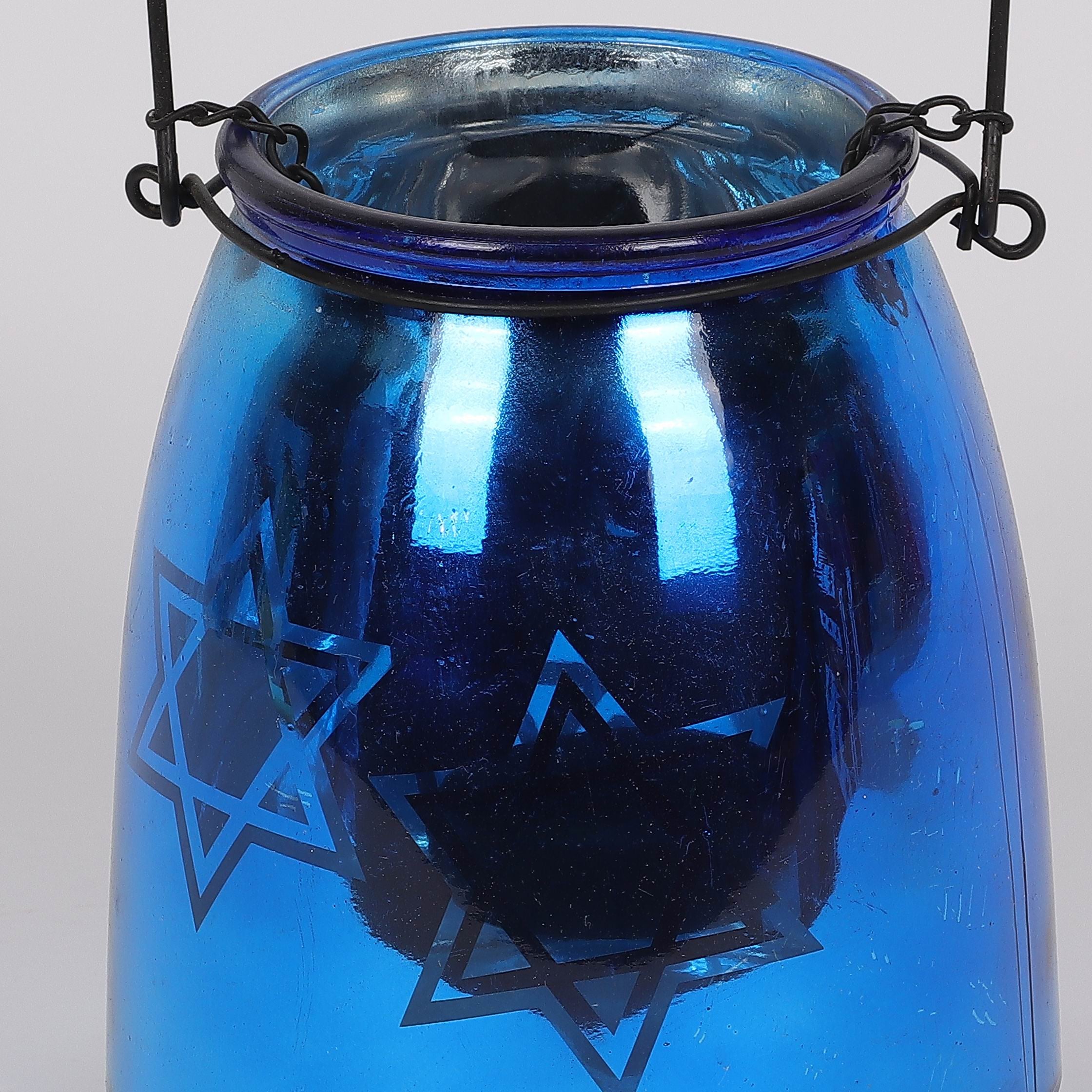 4.5 X 5"H BLUE CONTAINER DECOR