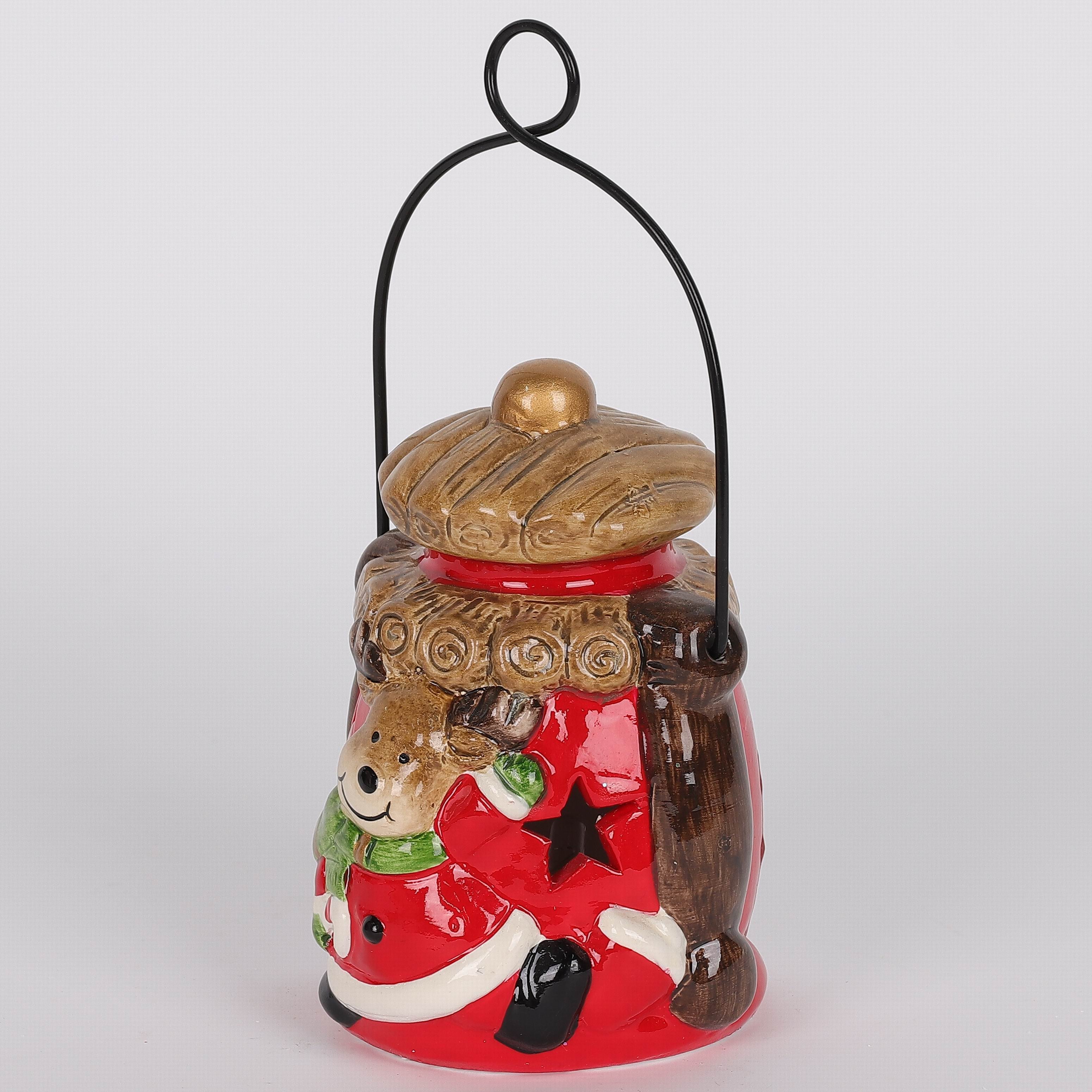 2.75 X 2.75 X 3.5"H CHRISTMAS MOOSE CONTAINER DECOR