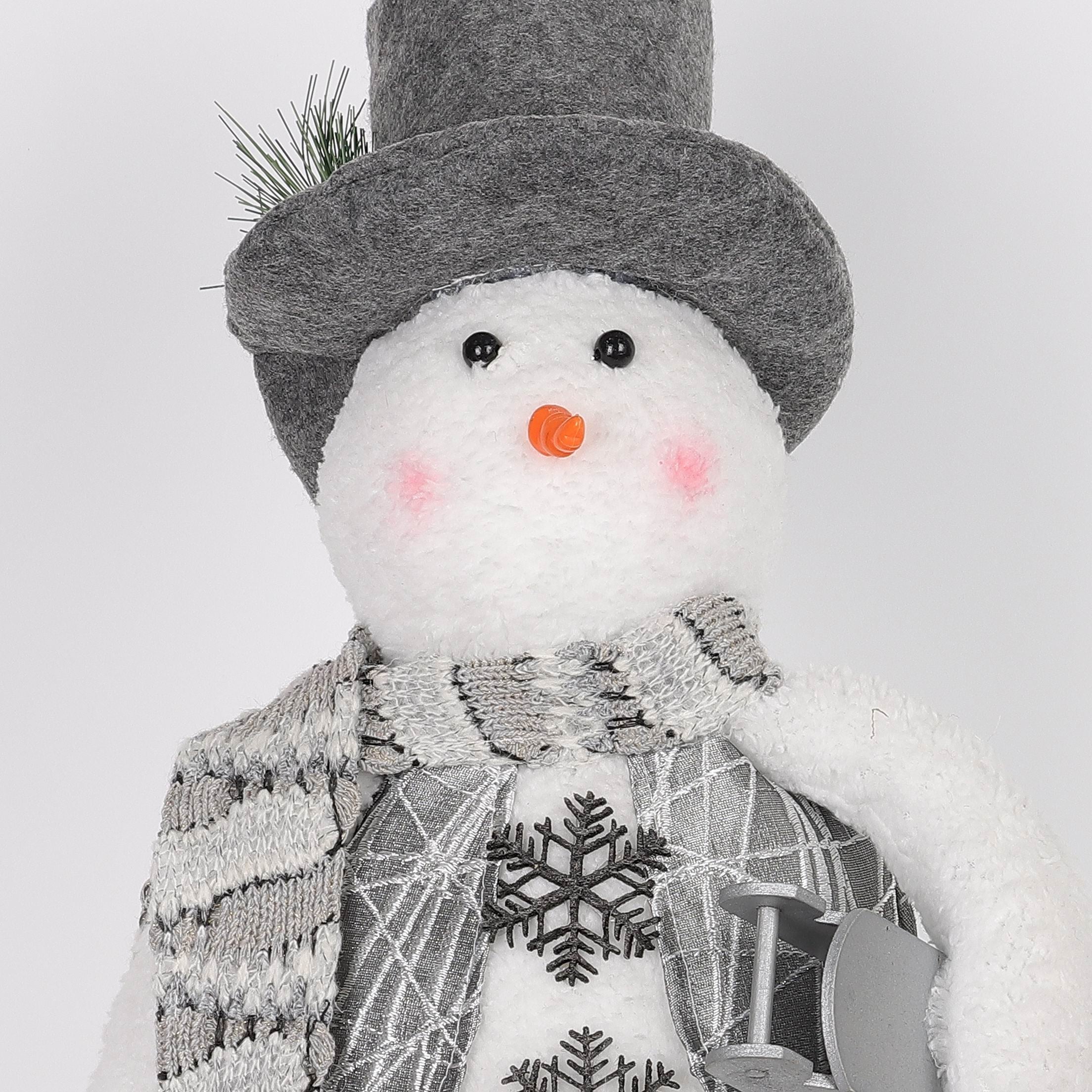 10 X 6.5 X 19.5"H  HOLIDAY STANDING SNOWMAN DECOR