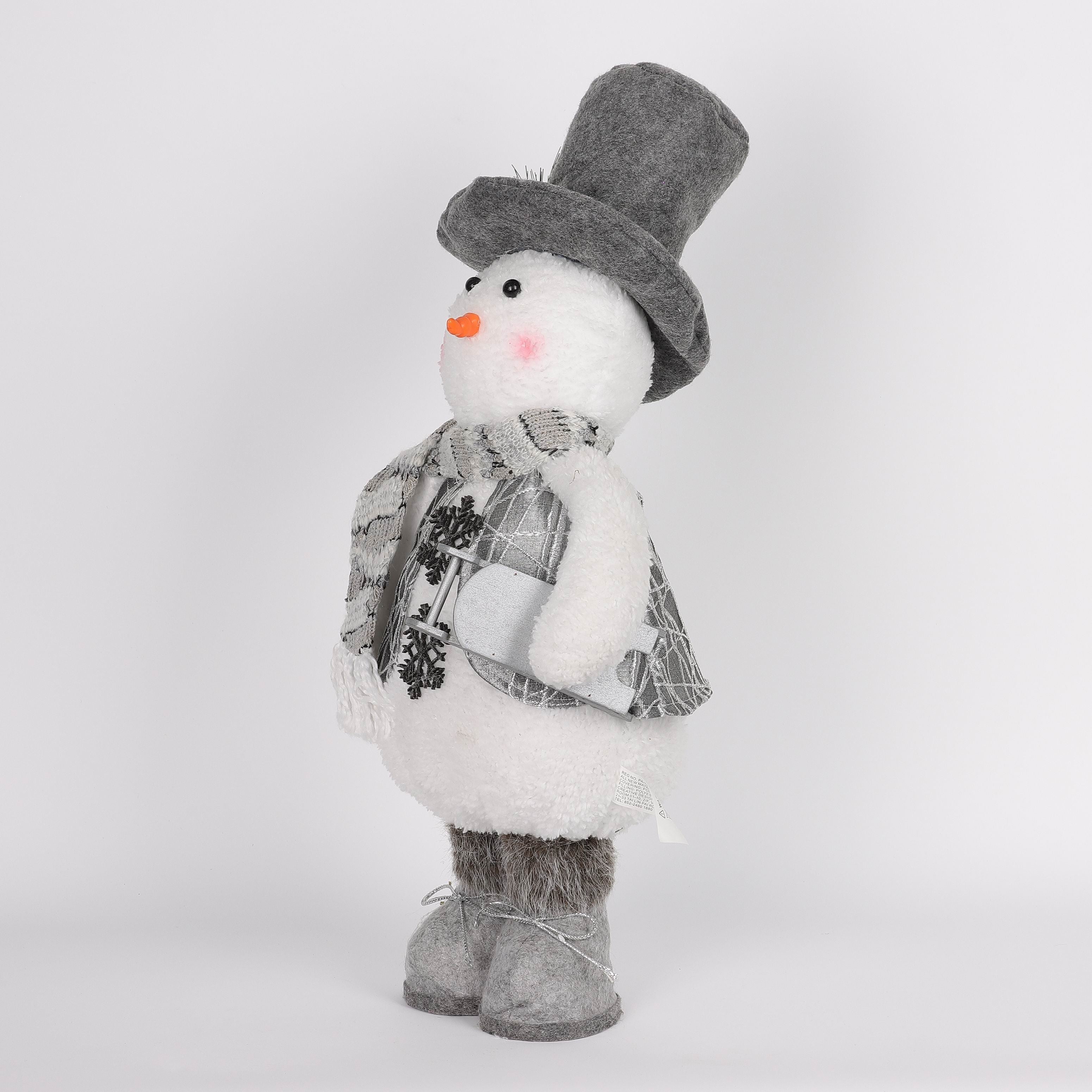 10 X 6.5 X 19.5"H  HOLIDAY STANDING SNOWMAN DECOR
