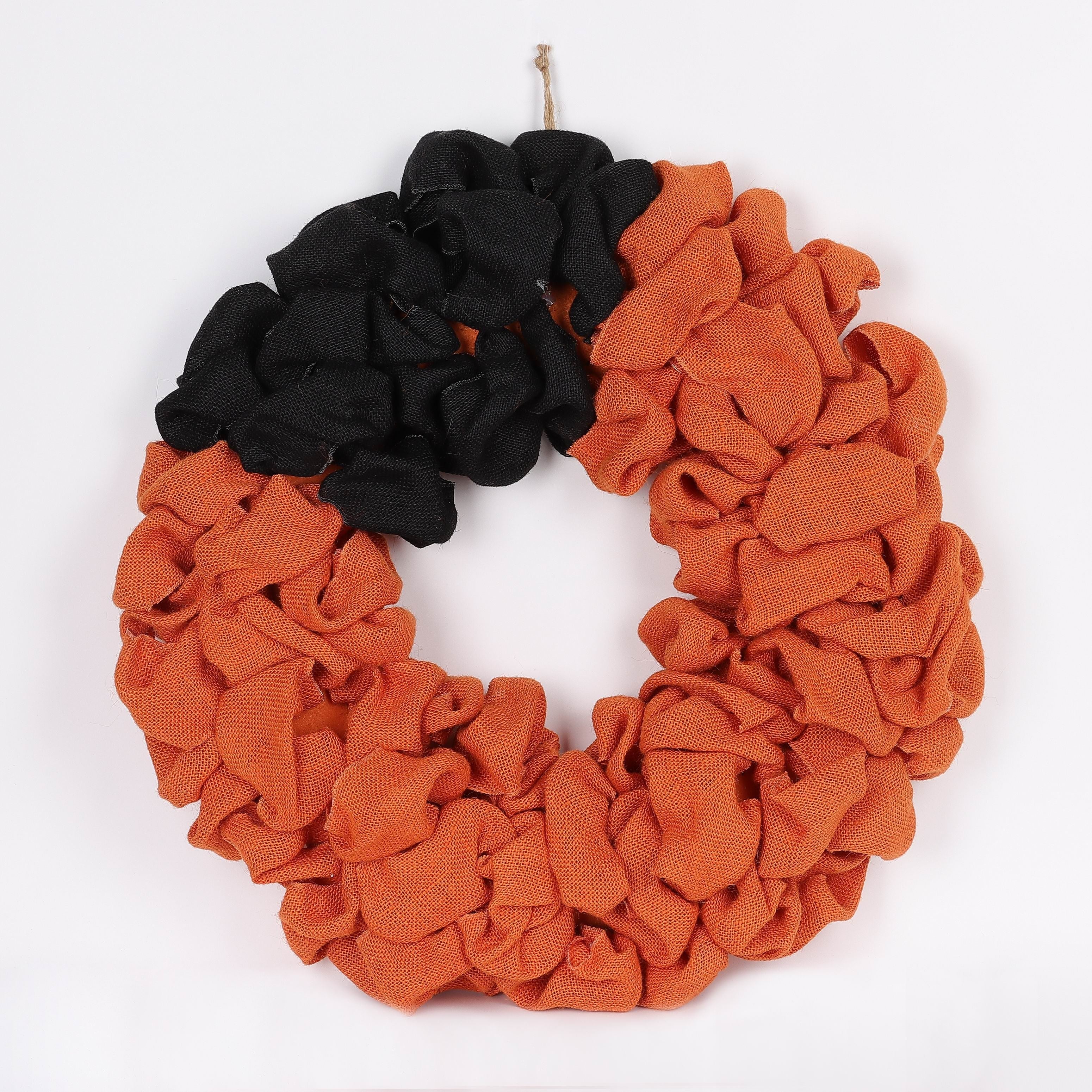 24 X 24 X 4"H HALLOWEEN BURLAP WREATH