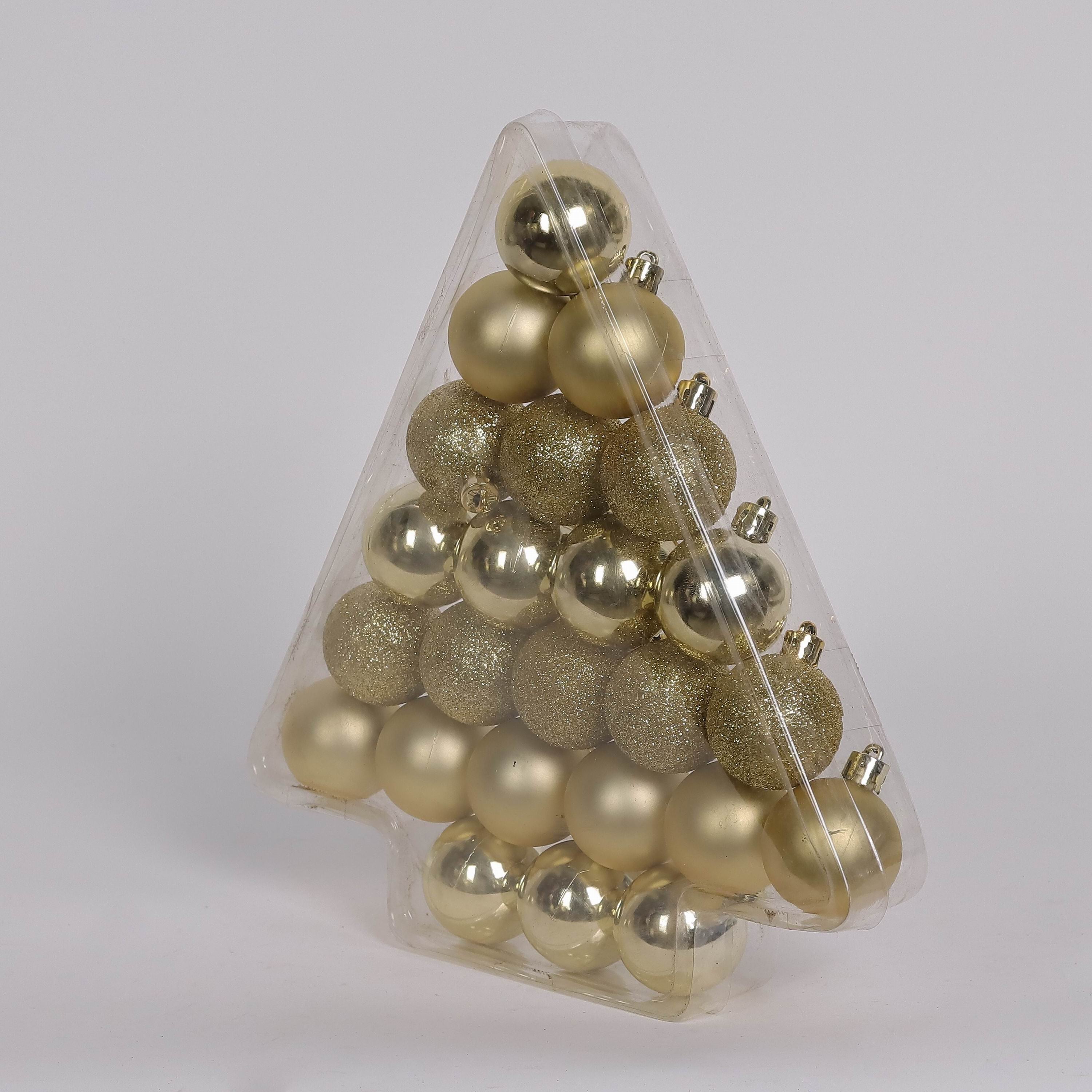 24 Shatterproof Ornament Box Set - Gold
