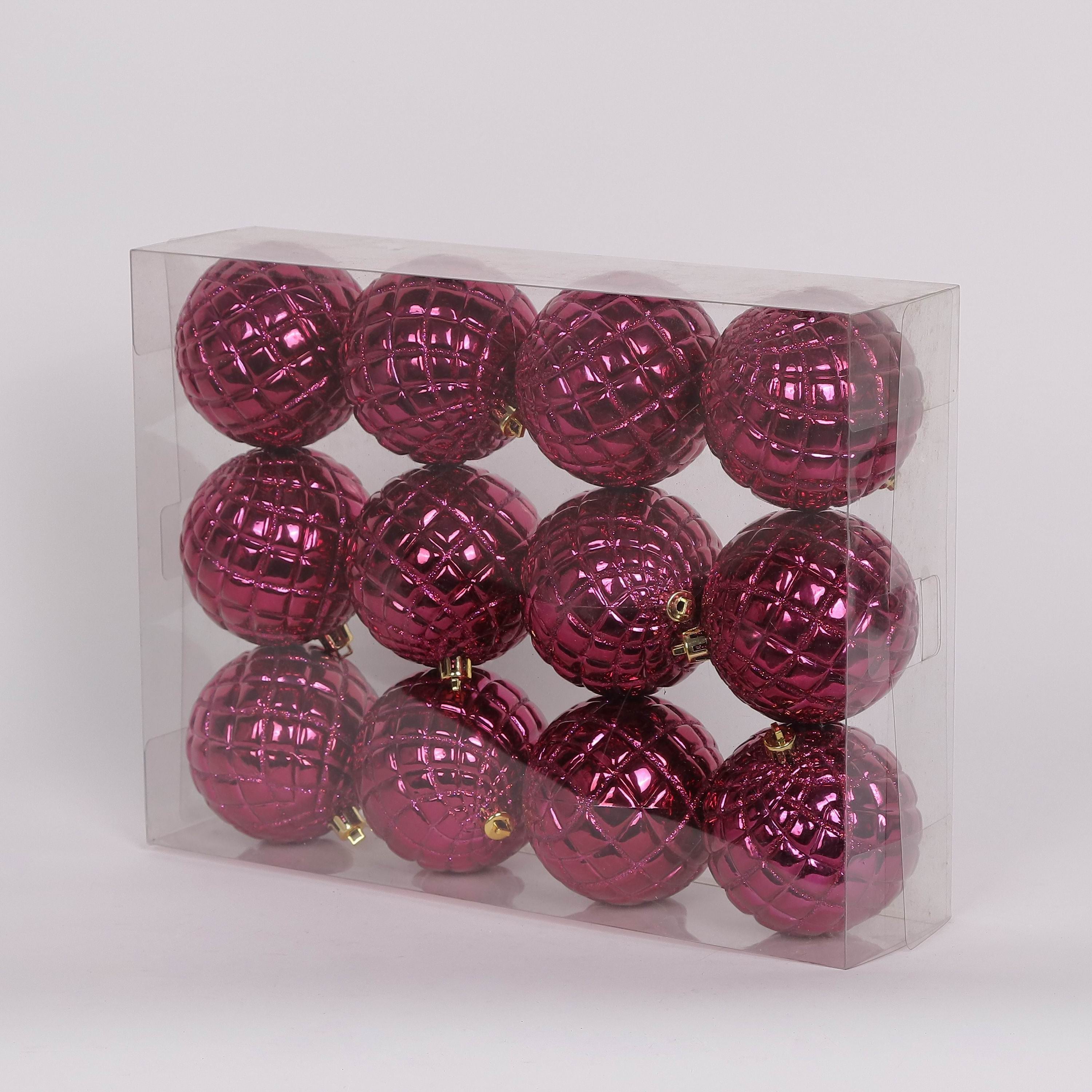 12 Shatterproof Ornament Box Set - Red