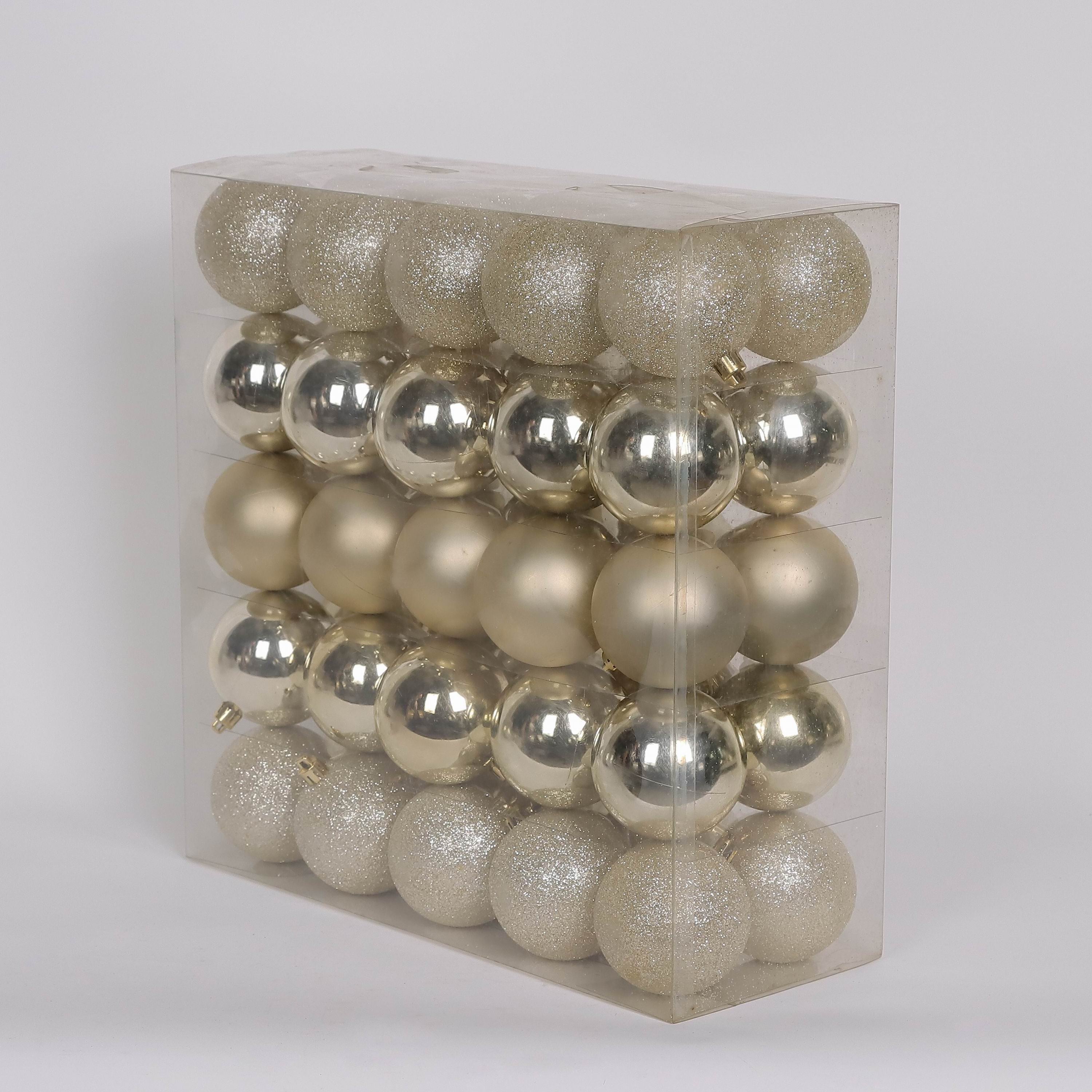 50 shatterproof ornaments box set - Gold