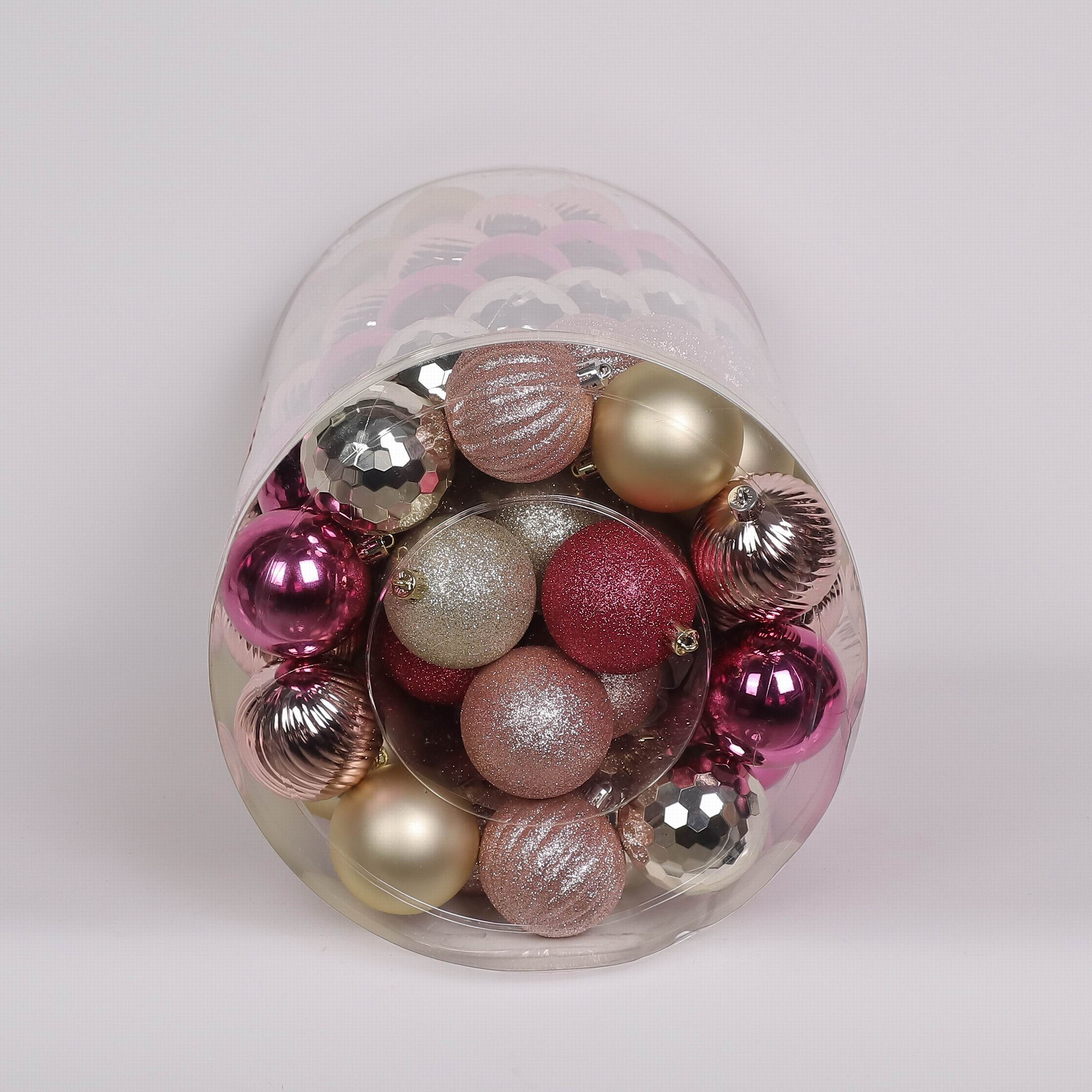 100 Shatterproof Ornaments box set - Pink, Silver and Gold