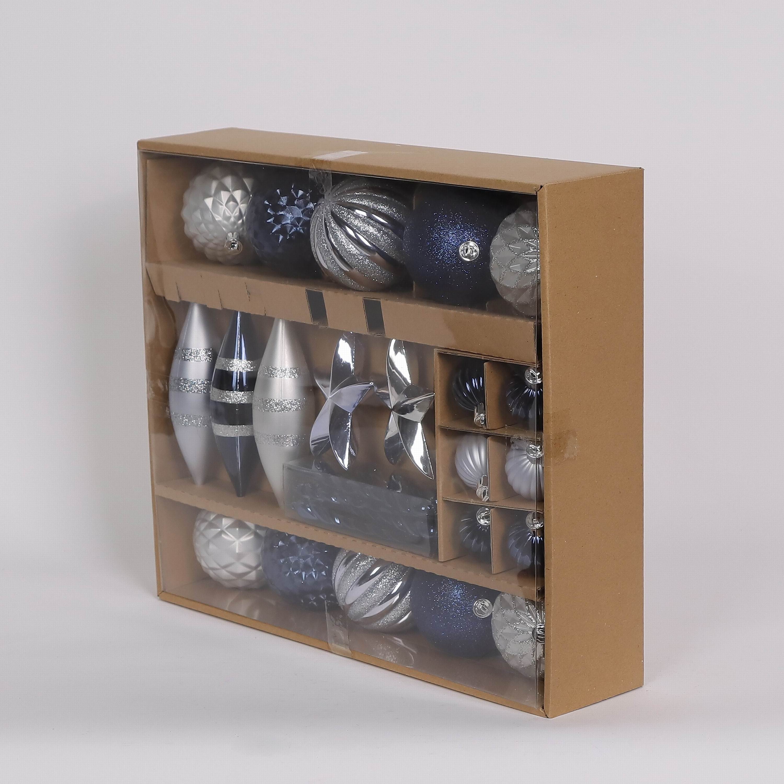 22 Shatterproof Ornaments box set - Silver and Blue