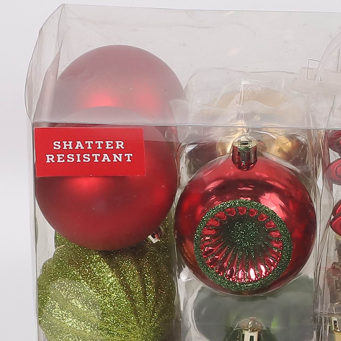 50 Ornaments box set - Red, Green and Silver