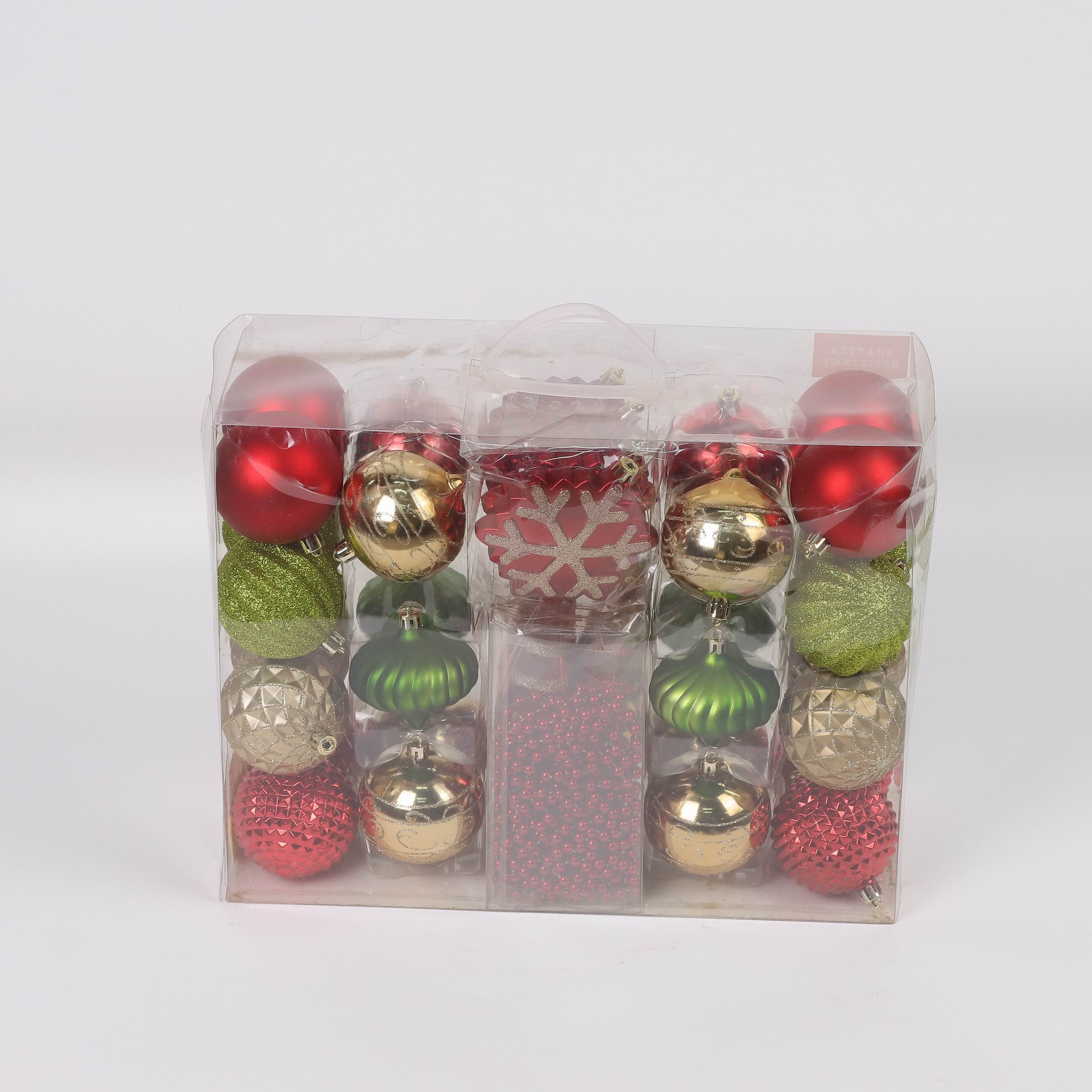 50 Ornaments box set - Red, Green and Silver