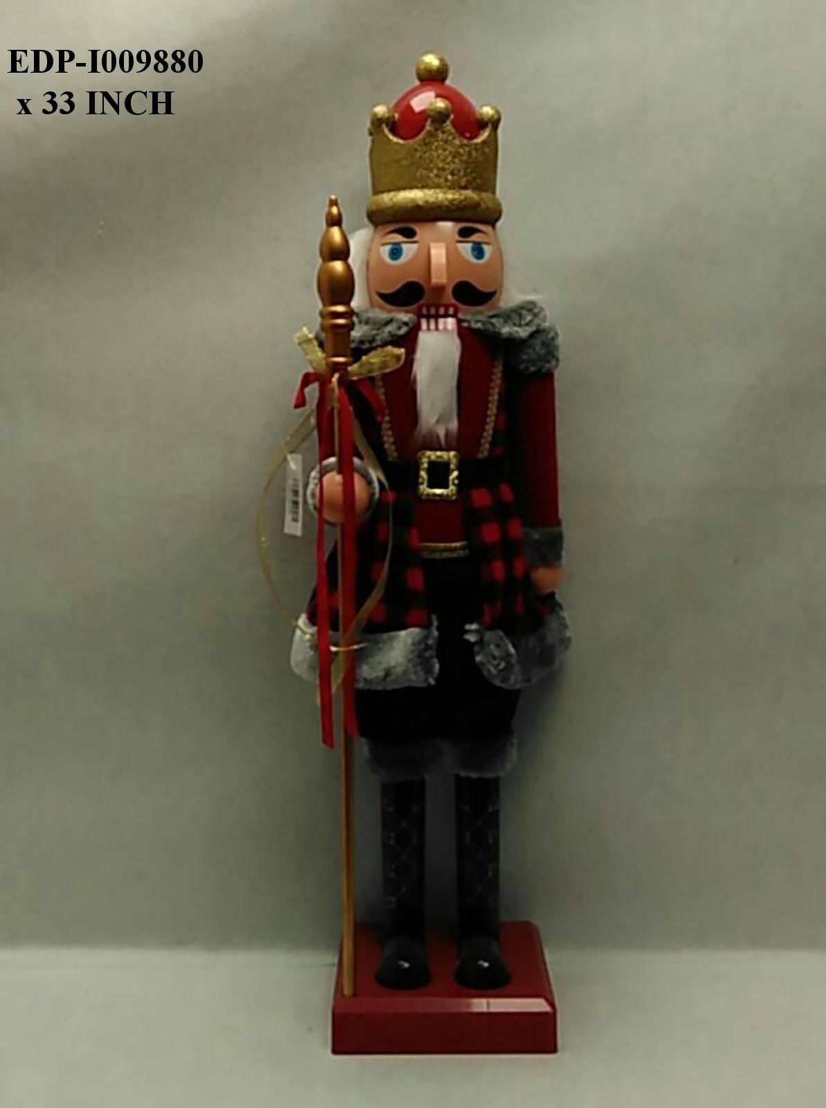33"H. Wood Dressed Nutcracker