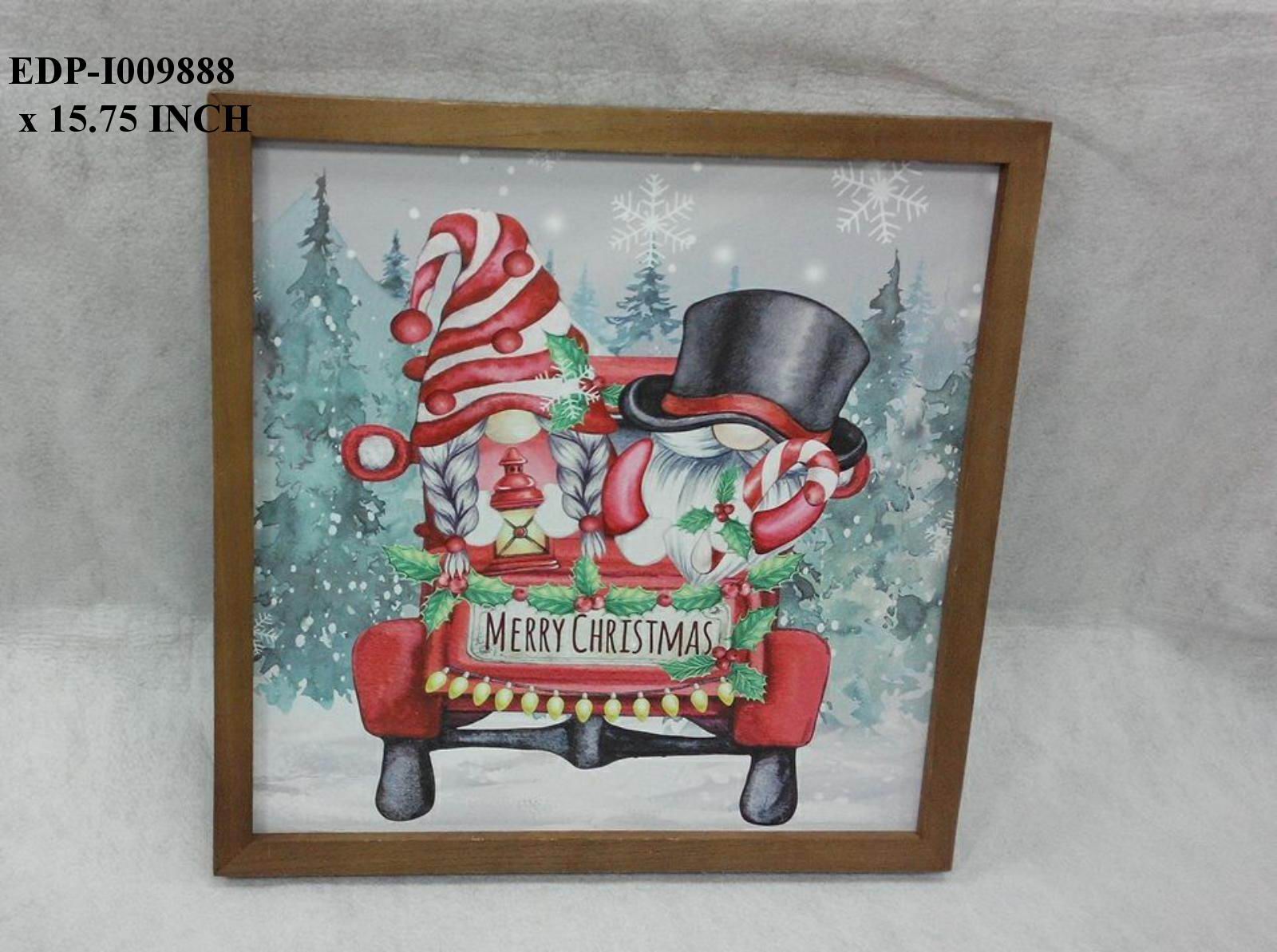 15.75"H. Hanging Wooden Christmas Theme Picture Frame