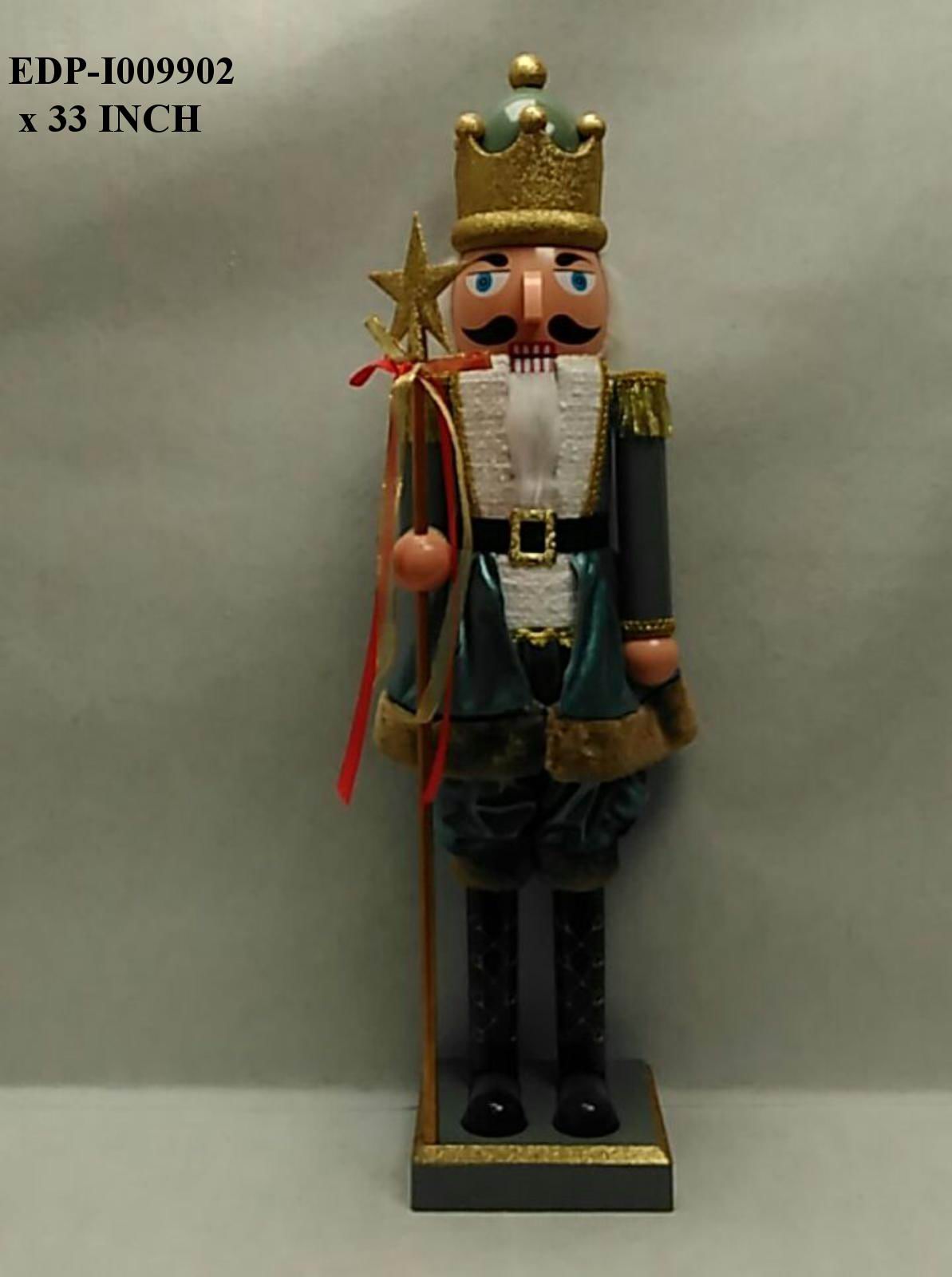 33"H. Green/Gold Dressed Nutcracker