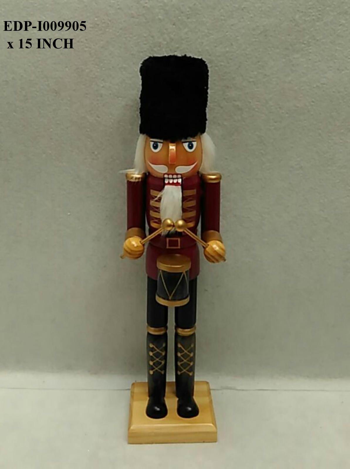 15"H. Traditional Nutcracker with Drum