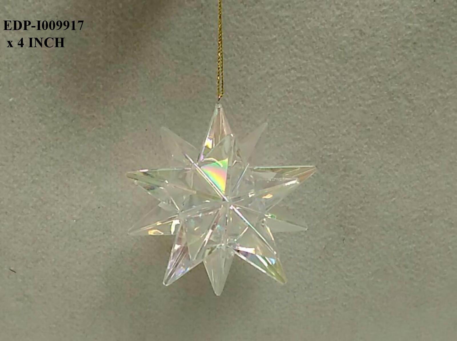 4" Acrylic Iridescent White Orn.