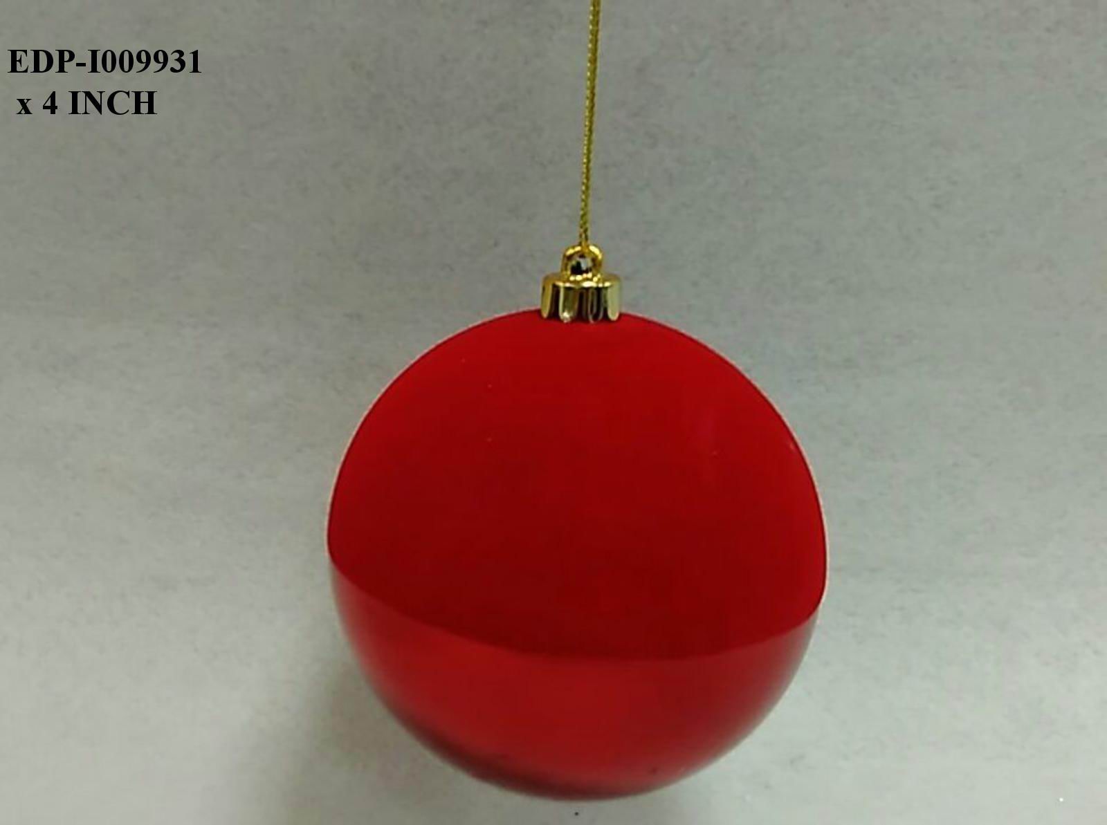 4"D.Half Flocked Red Ball Orn.