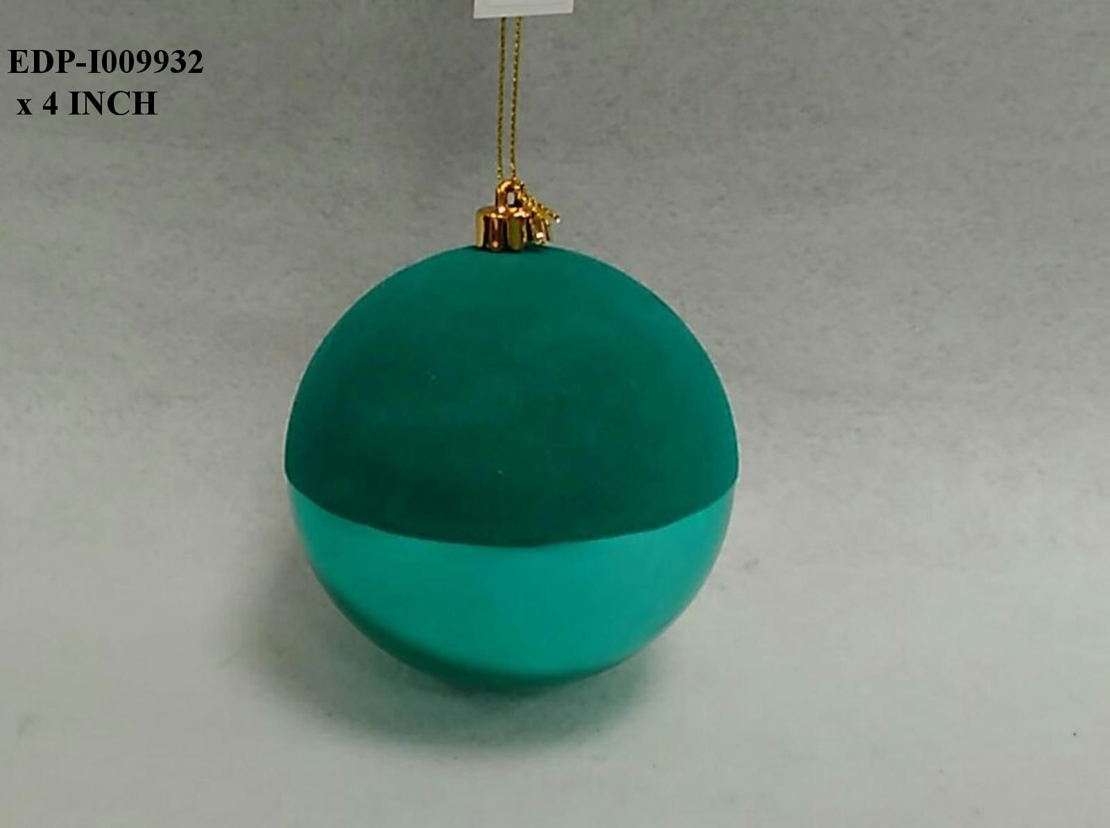 4"D.Half Flocked Green Ball Orn.