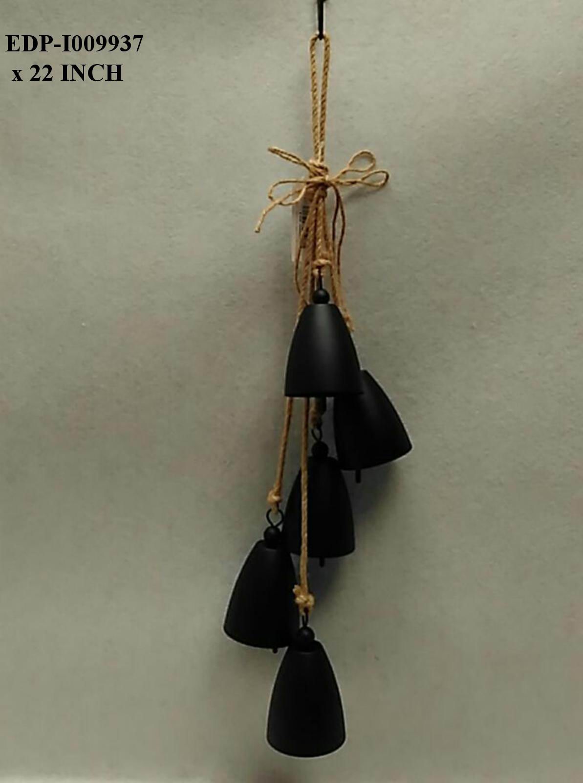 22" Black- 5 pc.Metal Bells Hanging