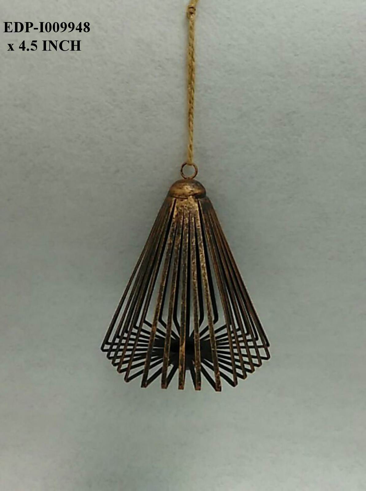 4.5"Gold Metal Strips Triangular Orn.