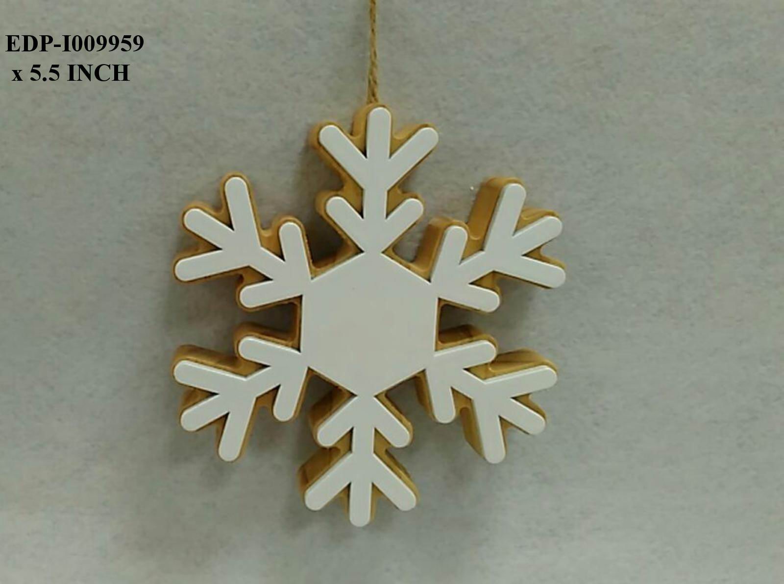 5.5" Wooden Snowflake Orn