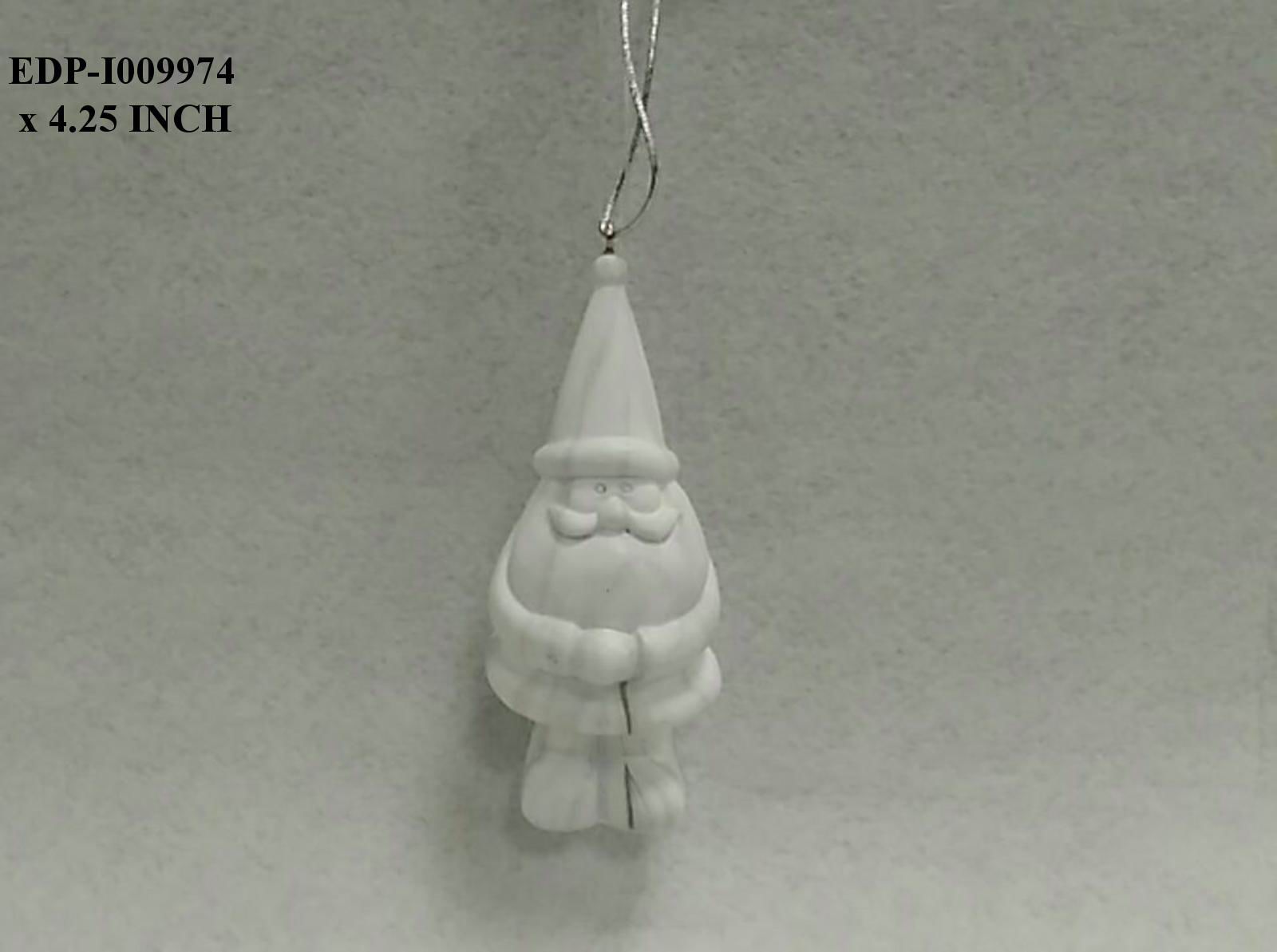 4.0" Polyresin White Marble Finish Gnome Orn