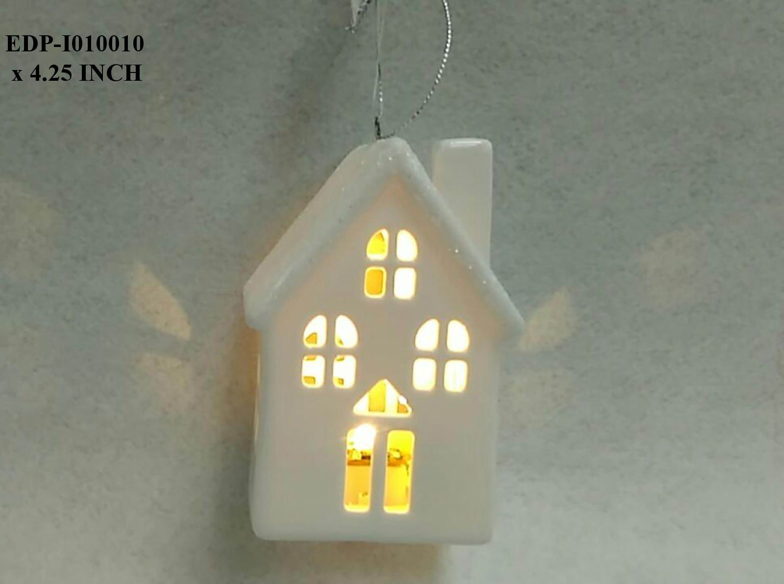 4.25"H. Ceramic Lighted House Orn