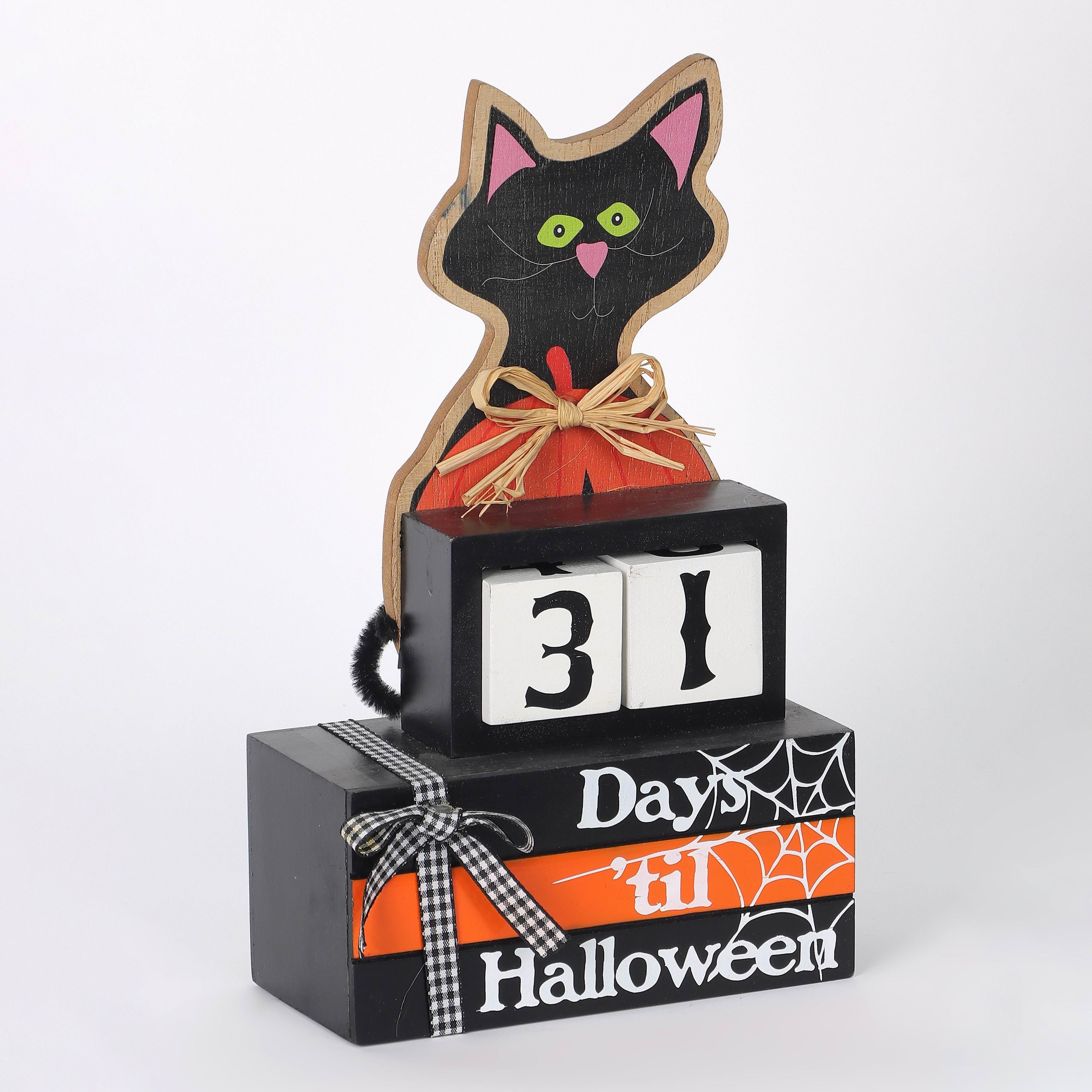 10"H. Halloween Cat Count Down Calendar